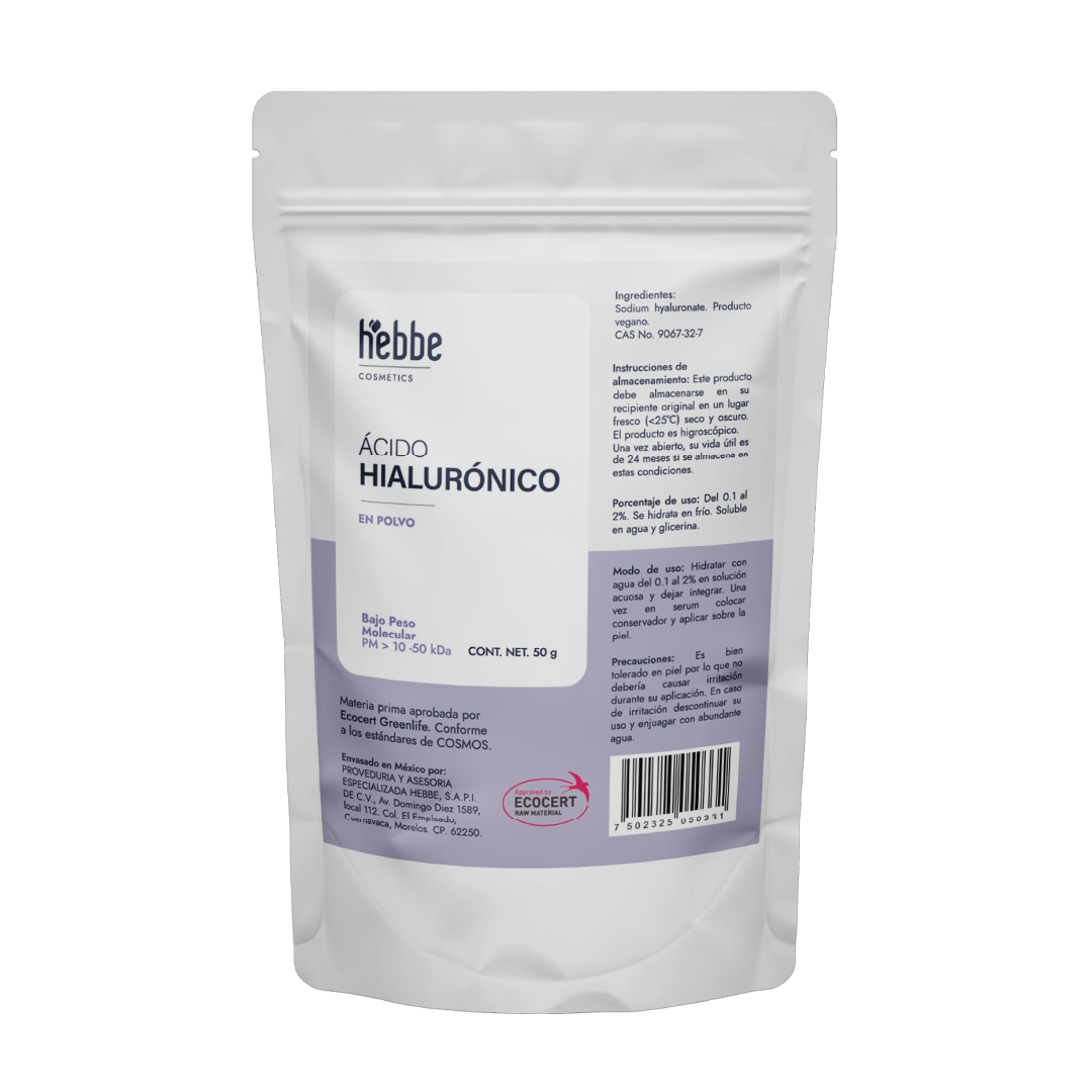 Ácido Hialurónico (Bajo Peso Molecular Polvo) | Penetración Profunda y Reparación | Firmeza y Resiliencia Cutánea