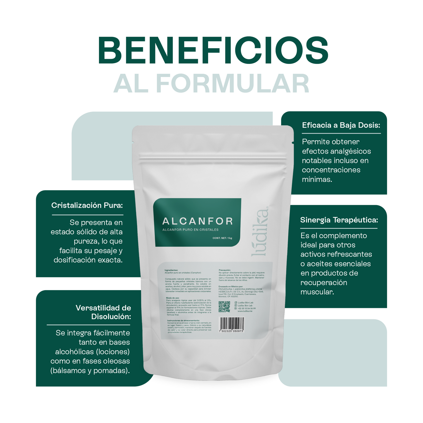 Alcanfor en Cristales | Propiedades Analgésicas, Calmantes y Descongestivas