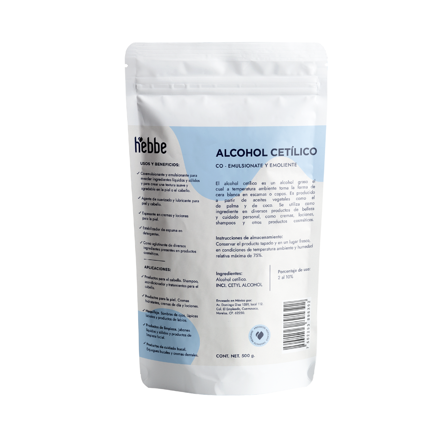 Alcohol Cetílico | Co-emulsionante | Agente de Consistencia, Espesante, Emoliente y Acondicionador