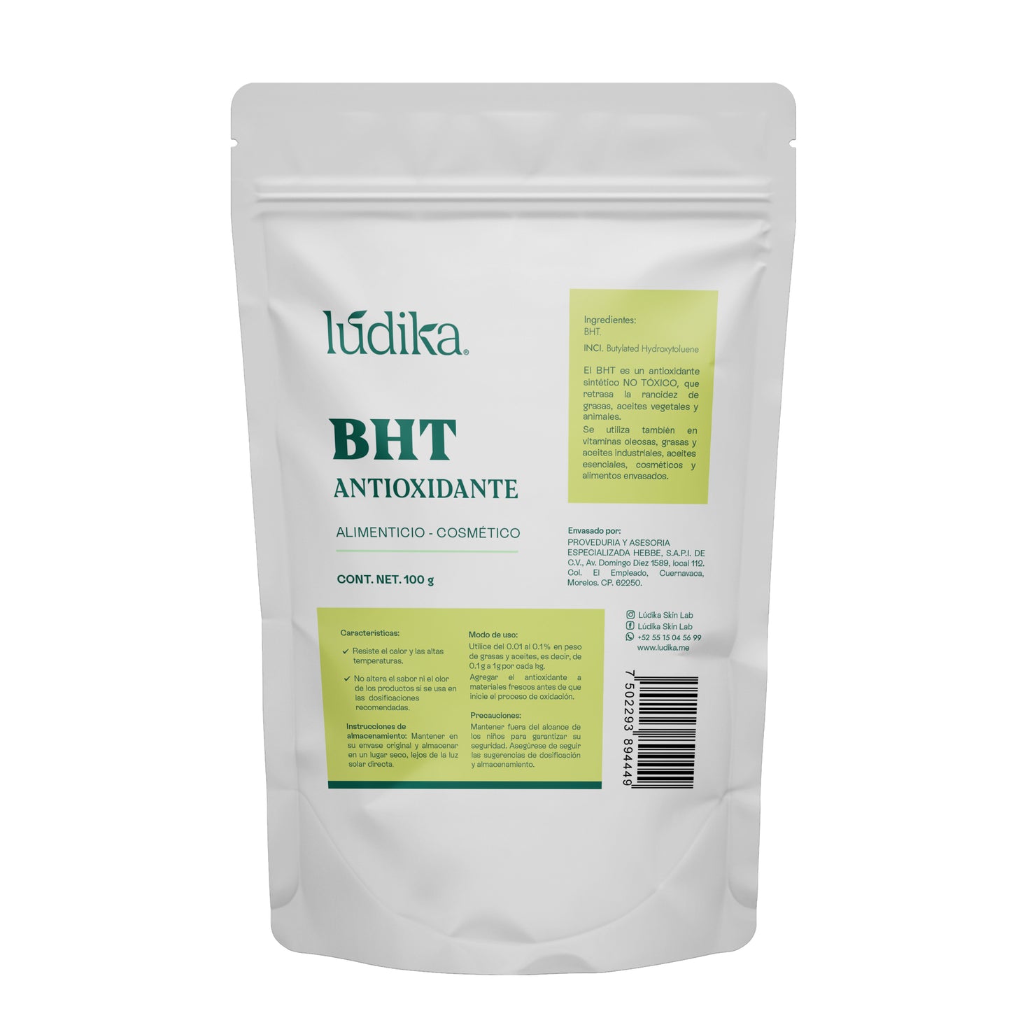 BHT | Antioxidante Cosmético y de Alimentos en polvo para Retardar el Enranciamiento de Aceites y Grasas