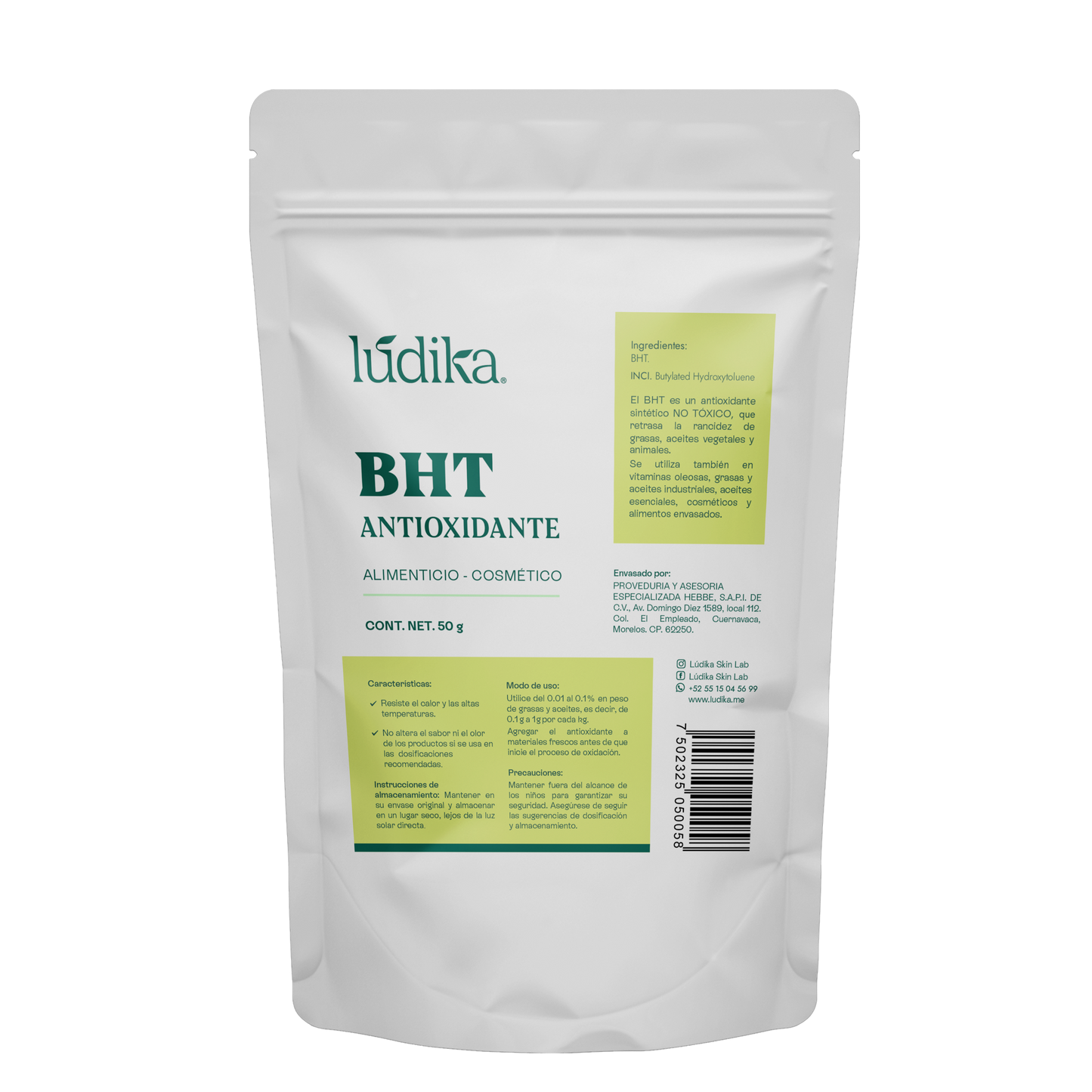 BHT | Antioxidante Cosmético y de Alimentos en polvo para Retardar el Enranciamiento de Aceites y Grasas