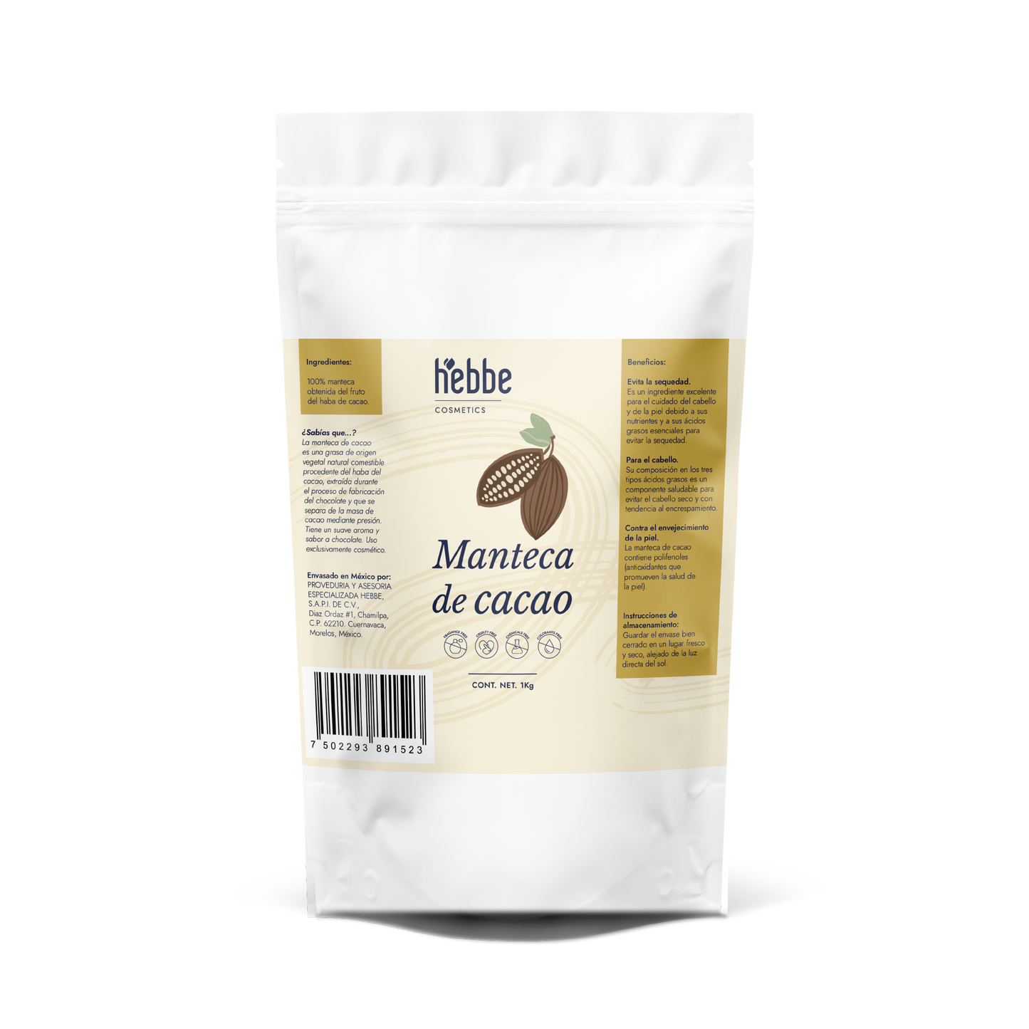 Manteca de Cacao | Cuerpo, Labios y Alimentación | Emoliente Oclusivo y Agente Fundente