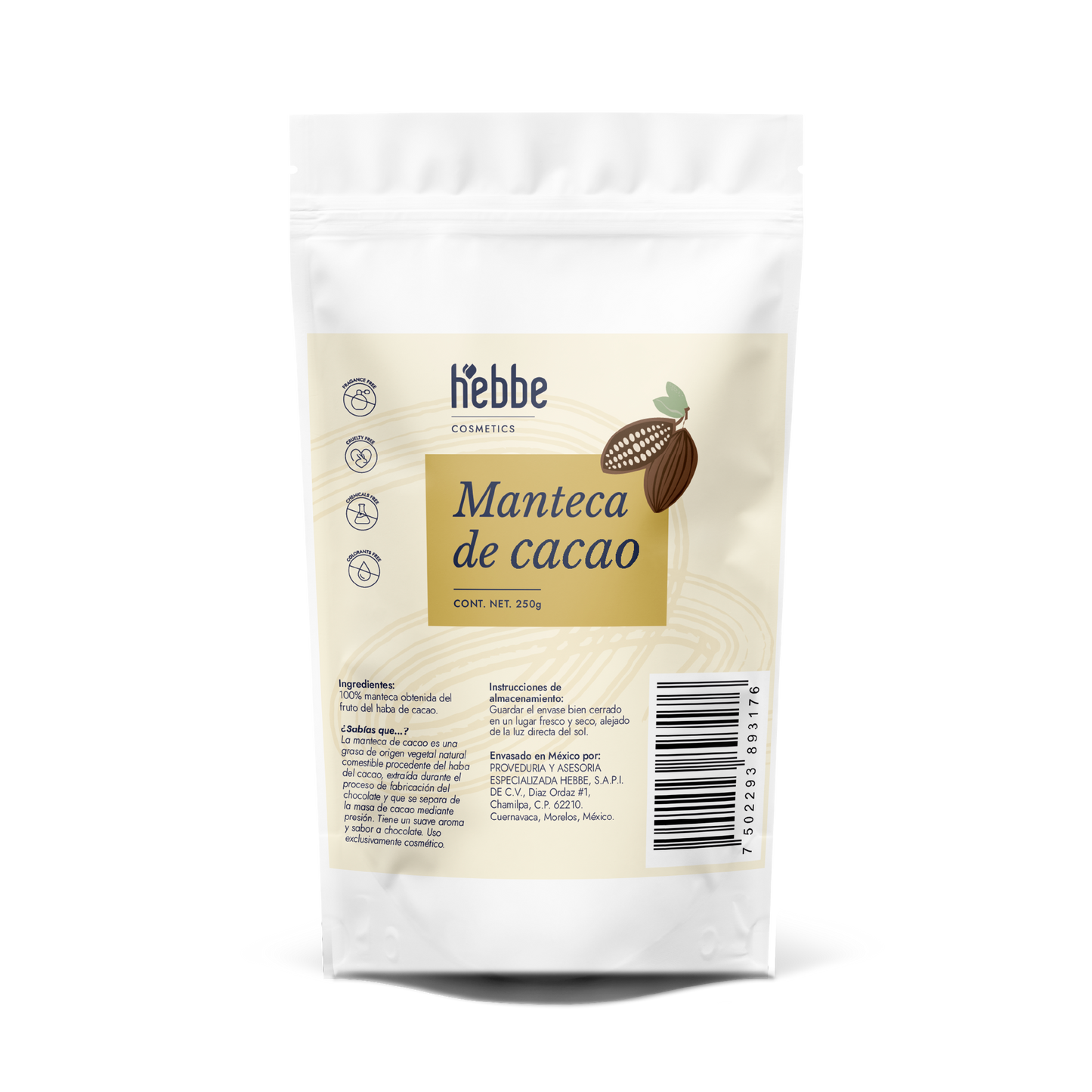 Manteca de Cacao | Cuerpo, Labios y Alimentación | Emoliente Oclusivo y Agente Fundente