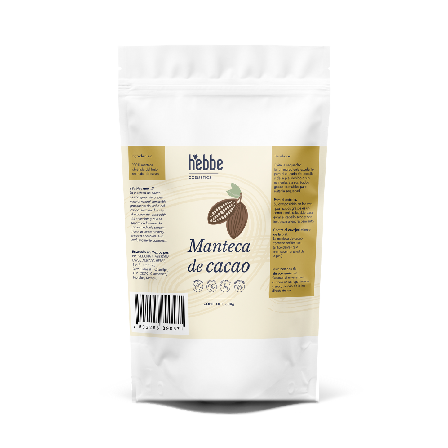 Manteca de Cacao | Cuerpo, Labios y Alimentación | Emoliente Oclusivo y Agente Fundente