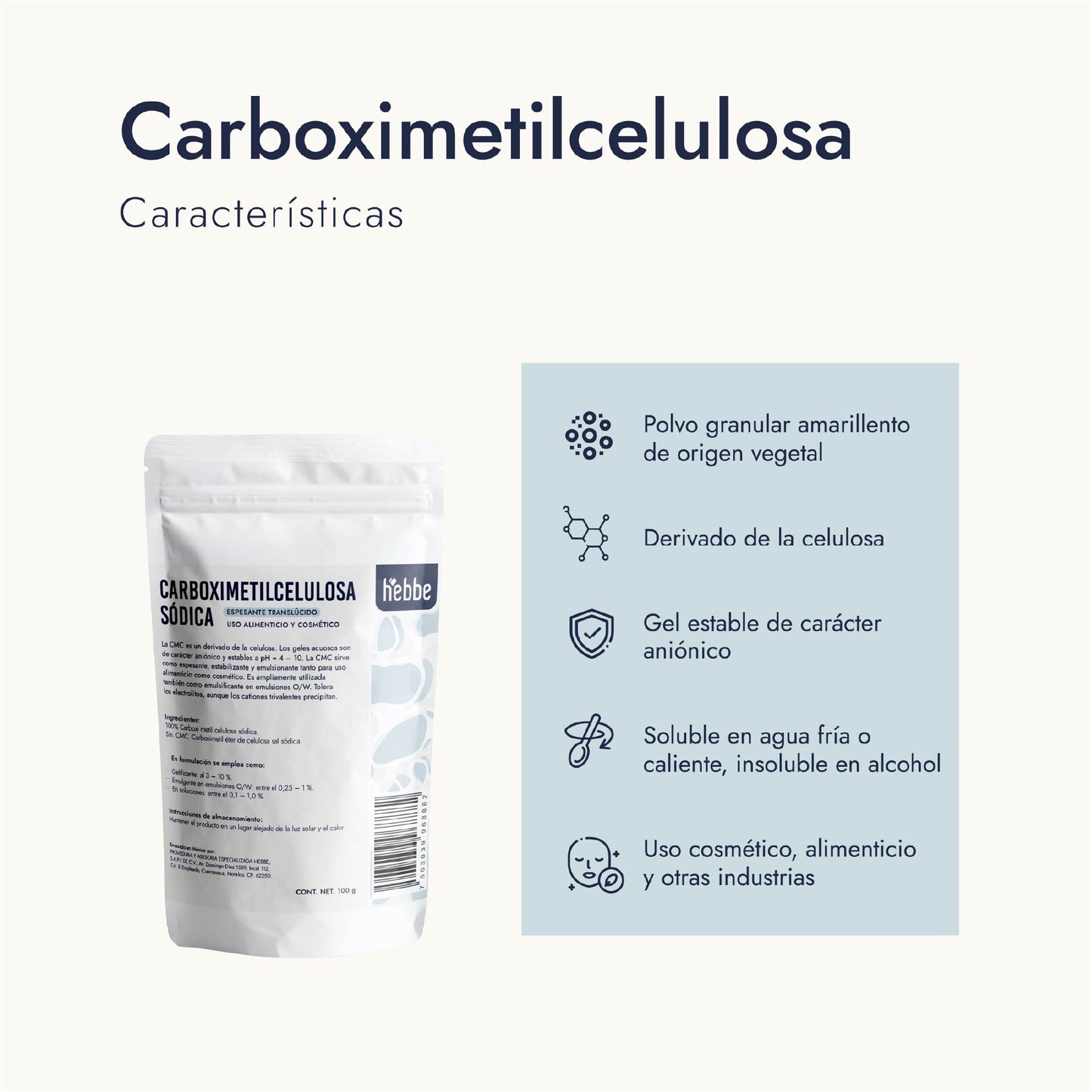 Carboximetilcelulosa Sódica | Facial y Capilar | Espesante Versátil y Estabilizador de Origen Natural