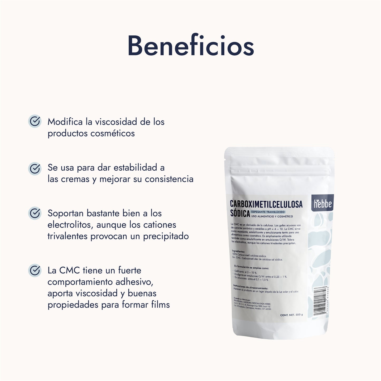 Carboximetilcelulosa Sódica | Facial y Capilar | Espesante Versátil y Estabilizador de Origen Natural