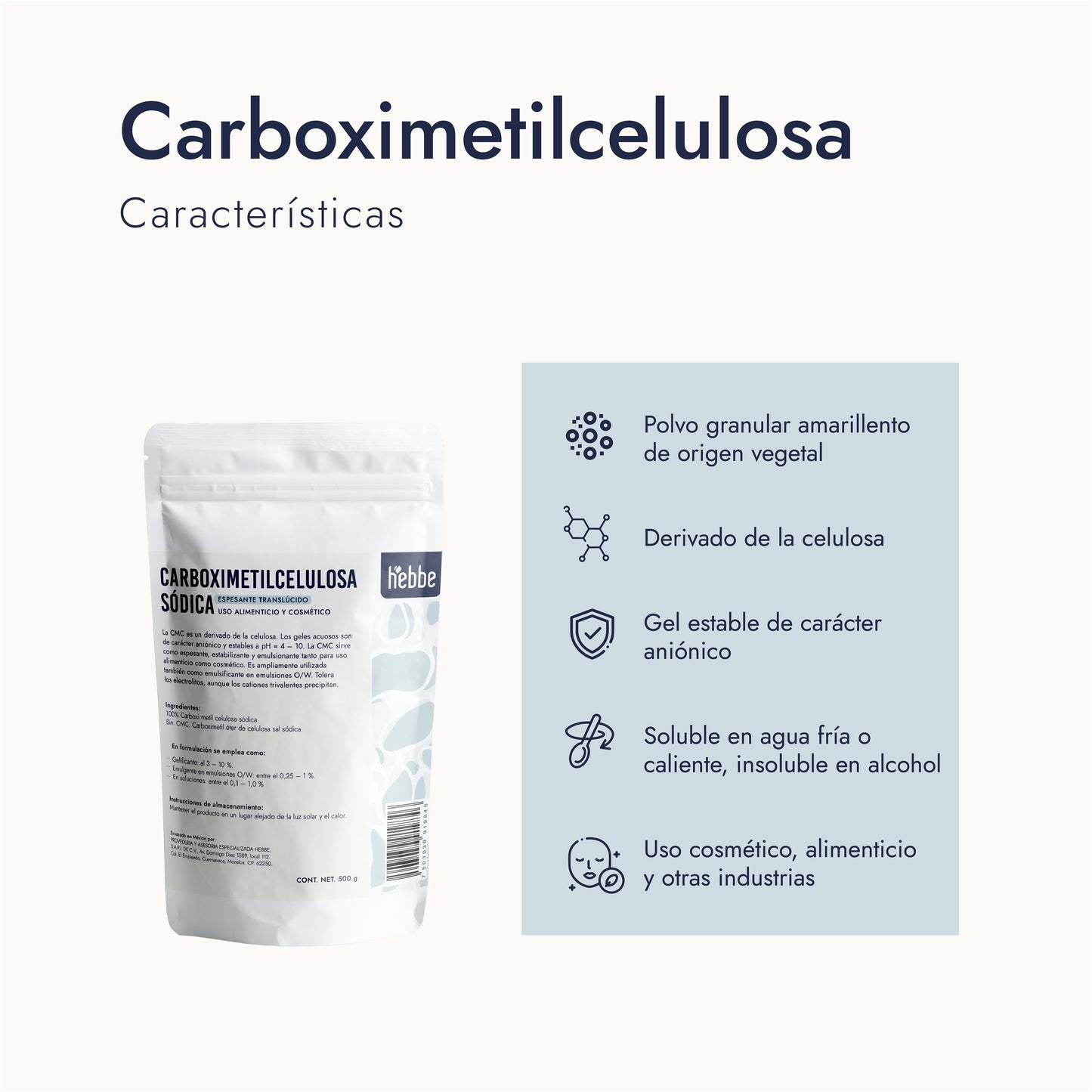 Carboximetilcelulosa Sódica | Facial y Capilar | Espesante Versátil y Estabilizador de Origen Natural