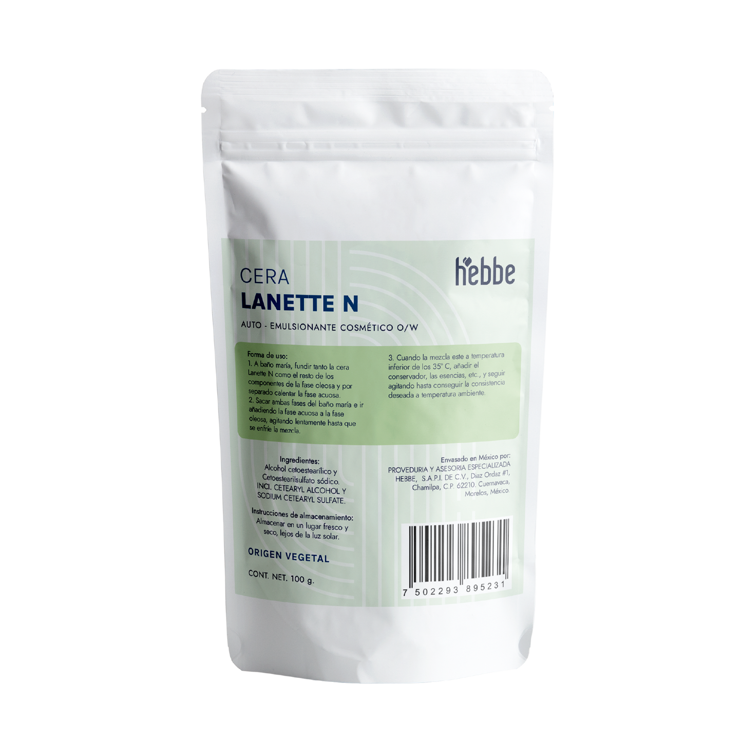 Cera Lanette N | Auto-emulsionante Aniónico O/W | Base de Crema, Espesante y Emoliente Clásico