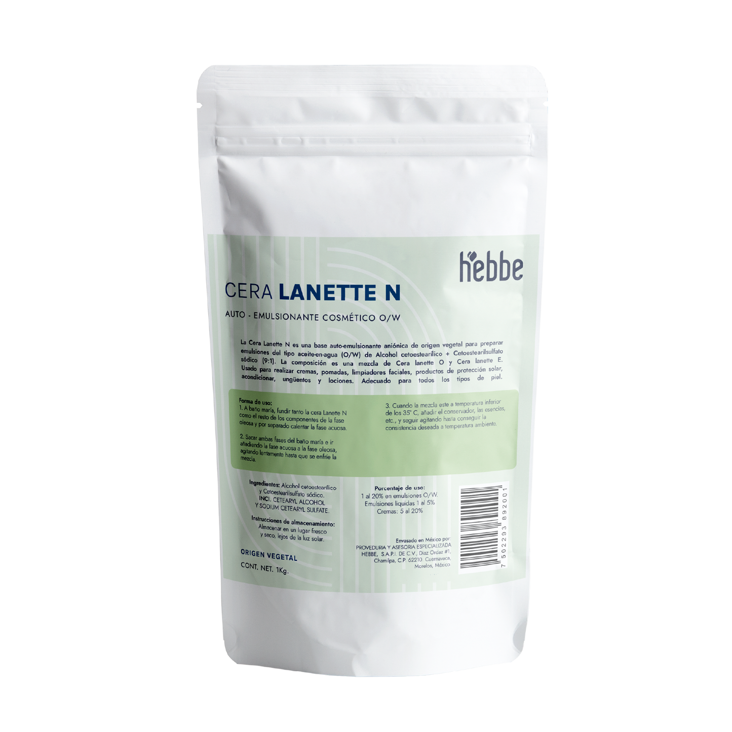 Cera Lanette N | Auto-emulsionante Aniónico O/W | Base de Crema, Espesante y Emoliente Clásico