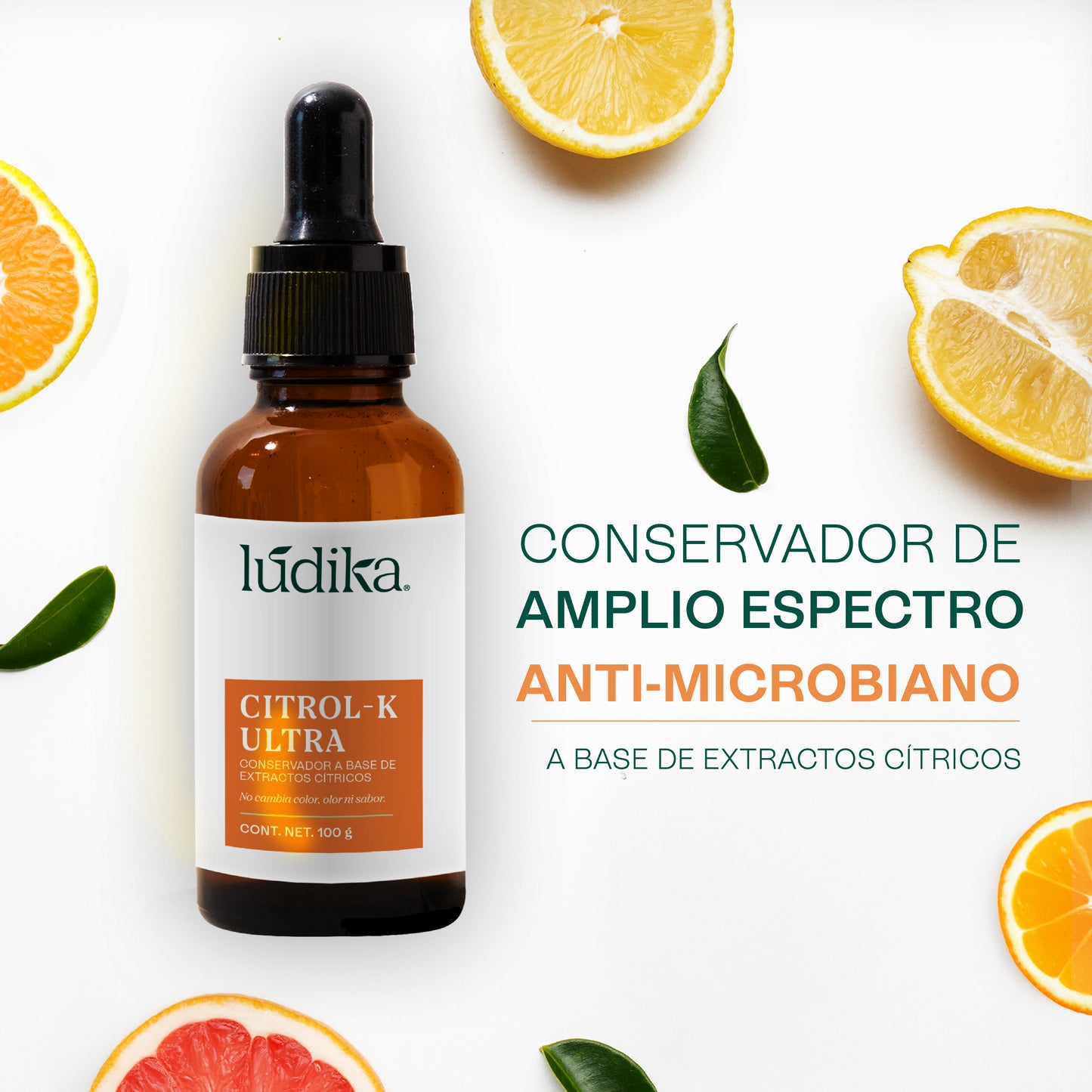 Citrol-K Ultra | Conservador y Desinfectante Natural de Amplio Espectro para Cosméticos y Alimentos a base de extractos cítricos