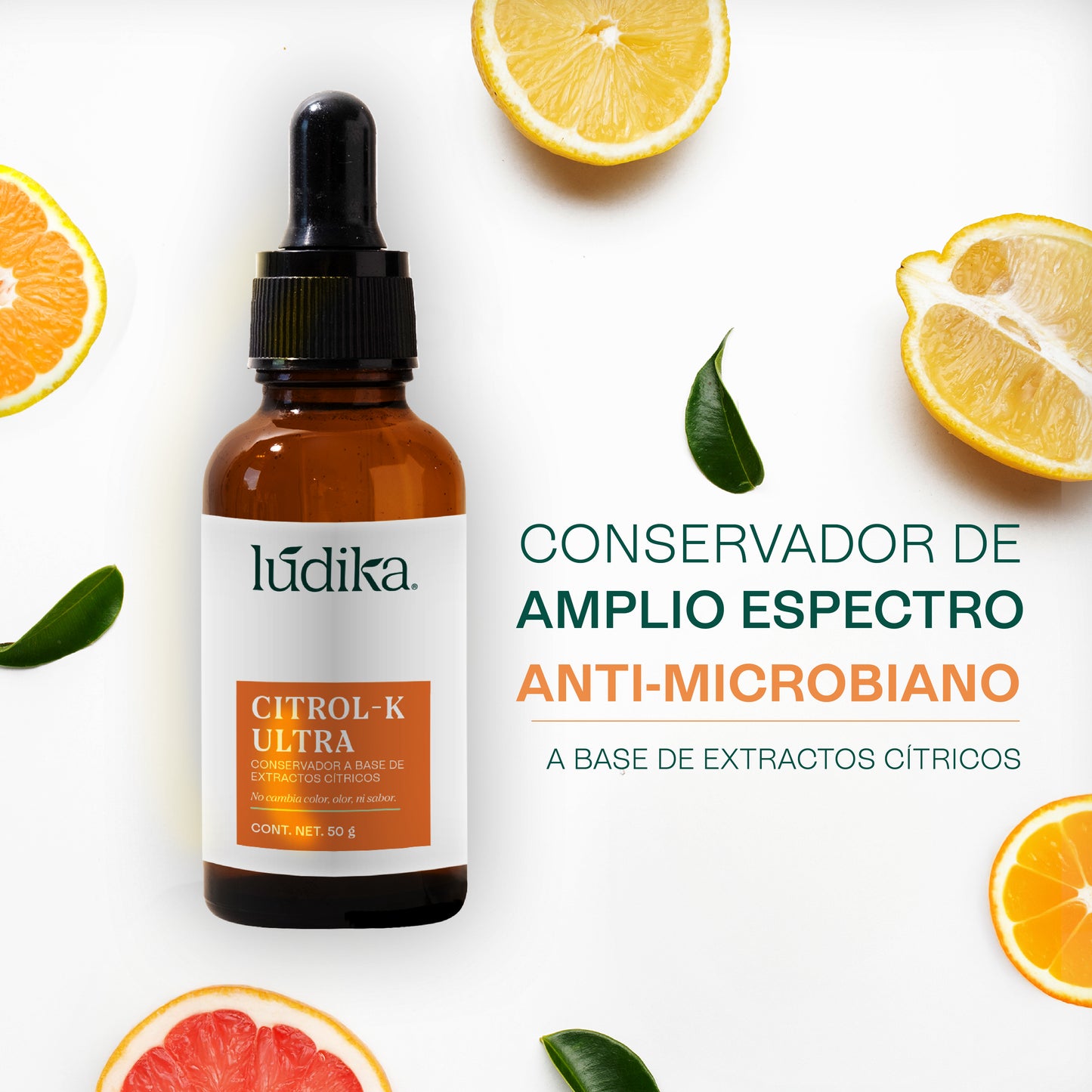 Citrol-K Ultra | Conservador y Desinfectante Natural de Amplio Espectro para Cosméticos y Alimentos a base de extractos cítricos