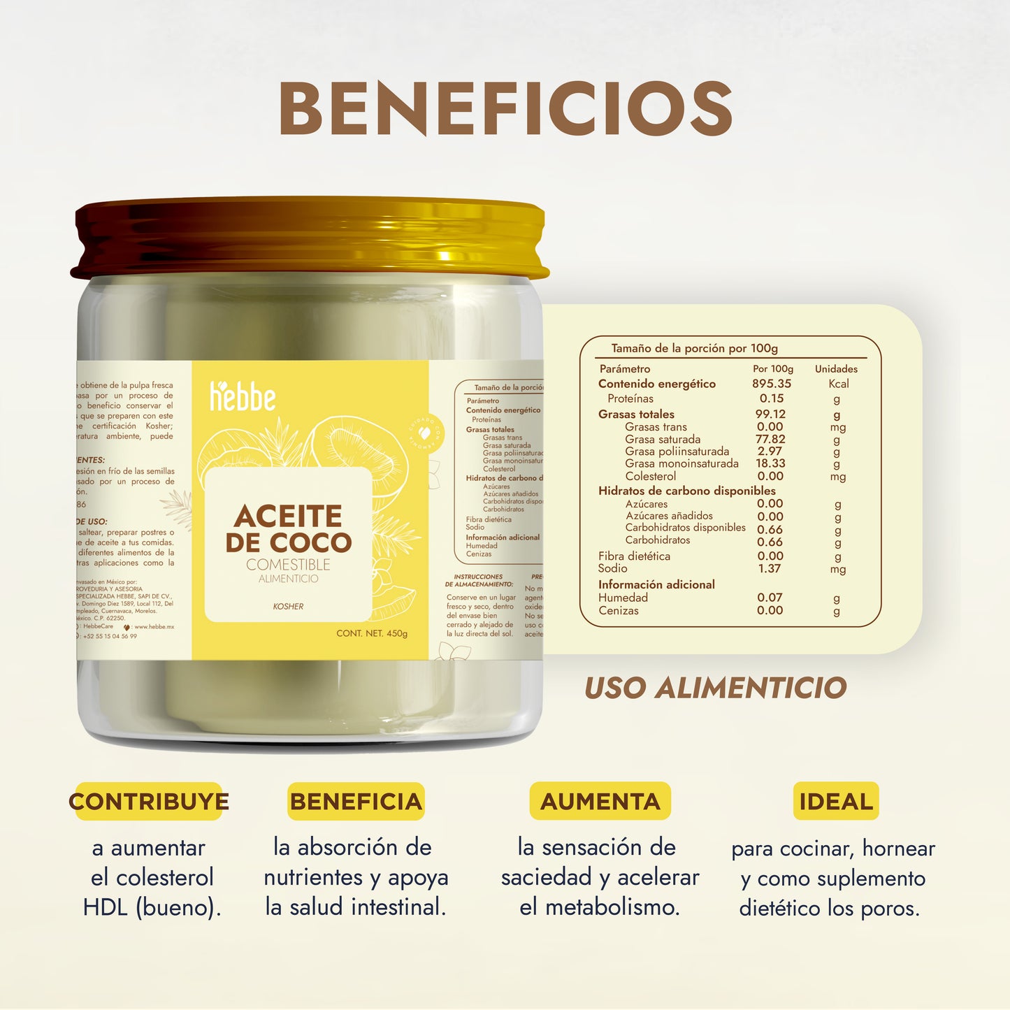 Aceite de Coco Comestible | El Tesoro Tropical 100% Puro para Tu Cocina y Tu Piel