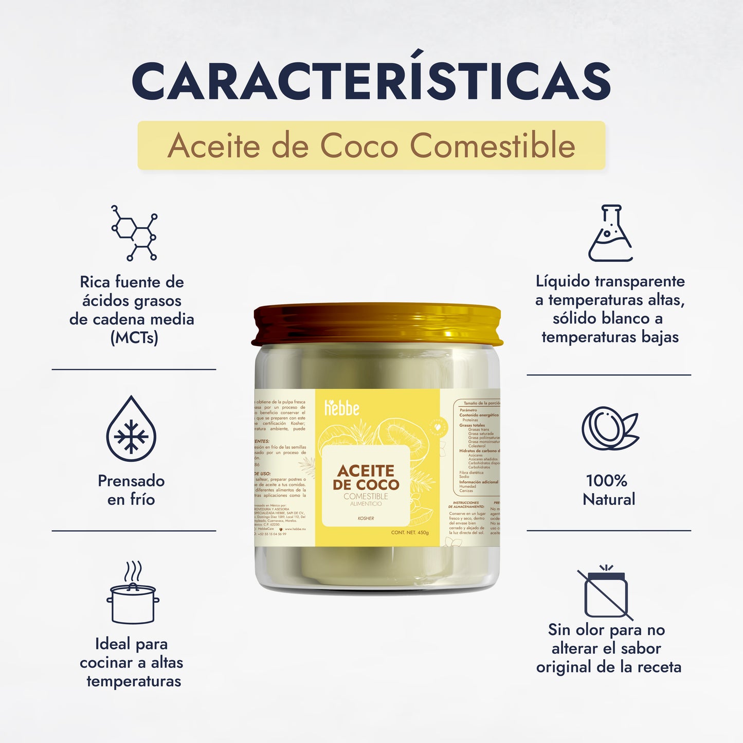 Aceite de Coco Comestible | El Tesoro Tropical 100% Puro para Tu Cocina y Tu Piel