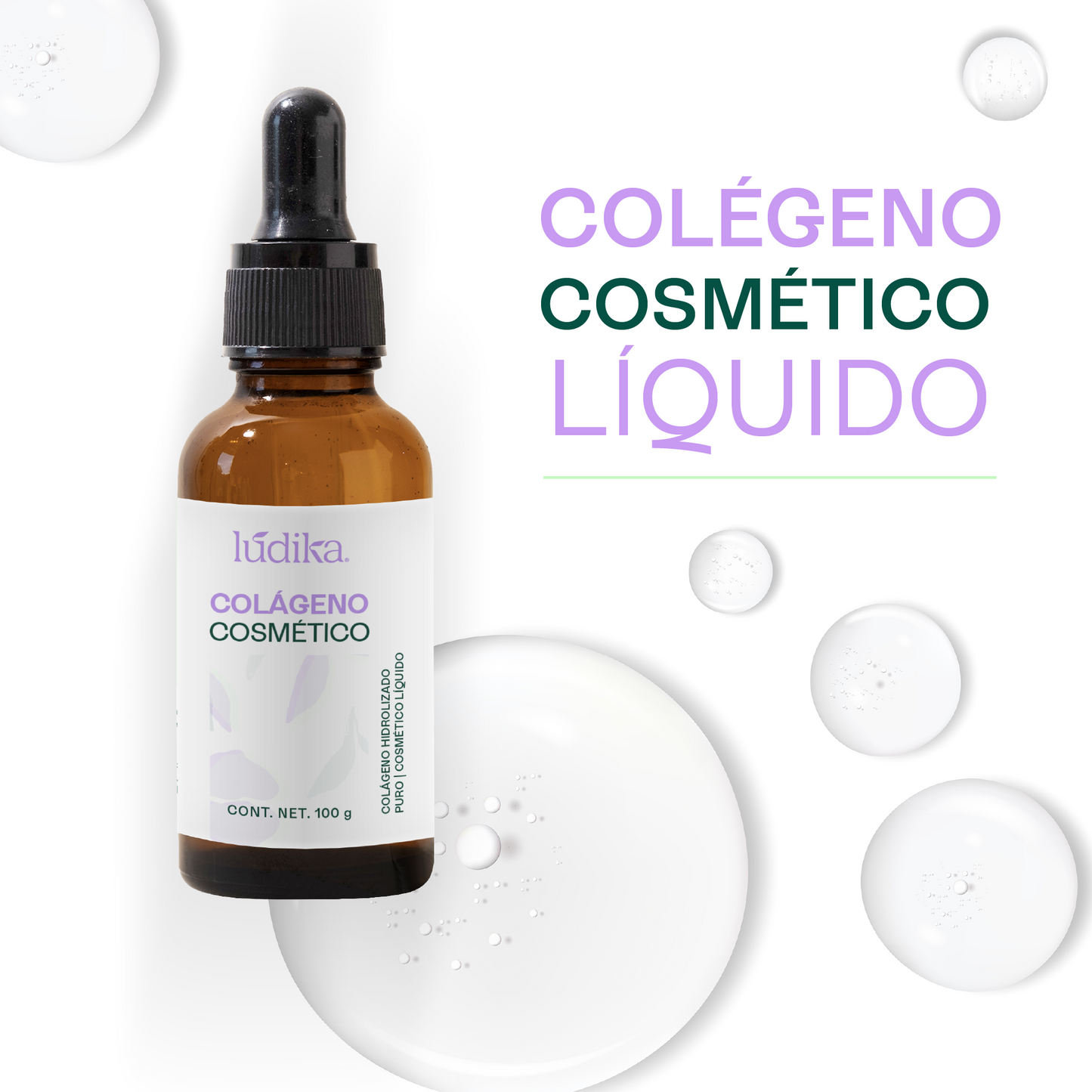 Colágeno Hidrolizado Líquido (Bajo Peso Molecular) | Activo Antiedad de Alta Tecnología | Firmeza, Elasticidad e Hidratación