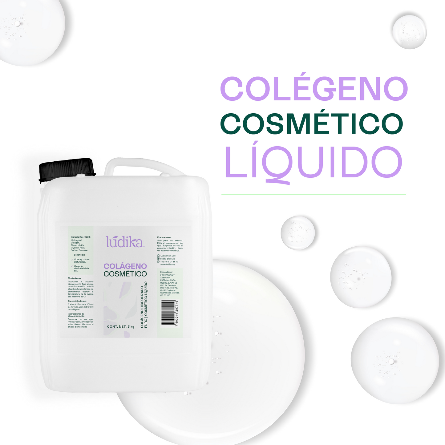 Colágeno Hidrolizado Líquido (Bajo Peso Molecular) | Activo Antiedad de Alta Tecnología | Firmeza, Elasticidad e Hidratación