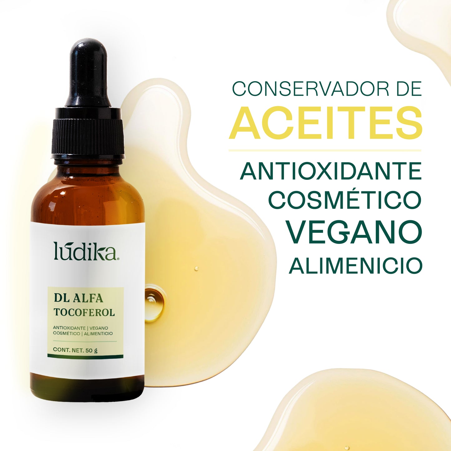 DL-Alfatocoferol | Potente Antioxidante Líquido para Alimentos y Cosméticos que retarda el enranciamiento de Aceites y Grasas