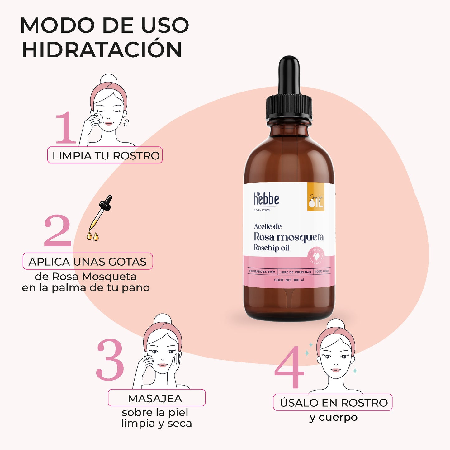 Aceite de Rosa Mosqueta Virgen | Facial y corporal | Regenerador, AntiEdad, AntiEstrias y Potente Hidratante en zona de contorno de ojos
