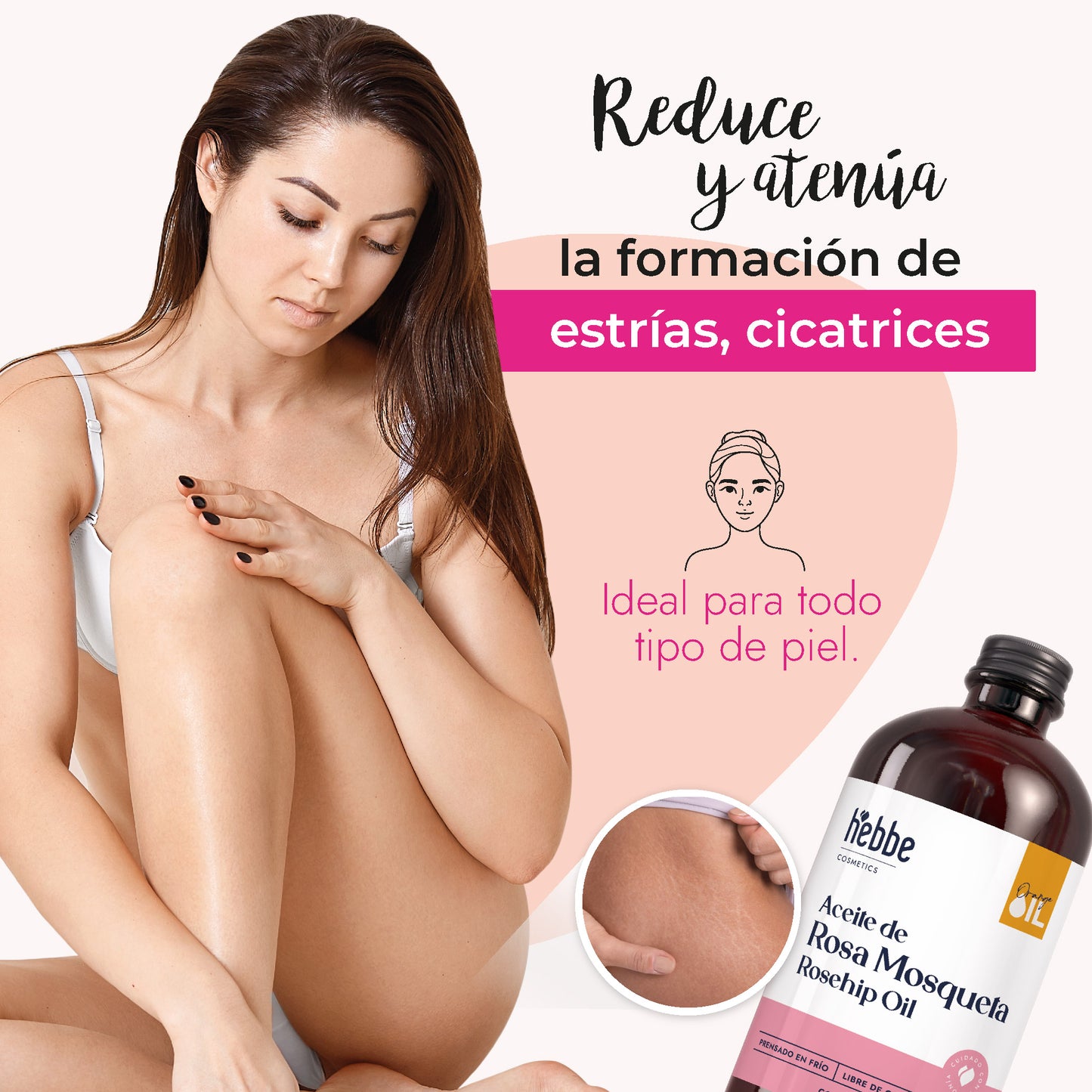 Aceite de Rosa Mosqueta Virgen | Facial y corporal | Regenerador, AntiEdad, AntiEstrias y Potente Hidratante en zona de contorno de ojos