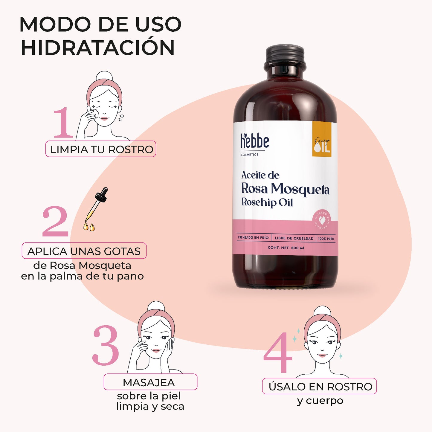 Aceite de Rosa Mosqueta Virgen | Facial y corporal | Regenerador, AntiEdad, AntiEstrias y Potente Hidratante en zona de contorno de ojos