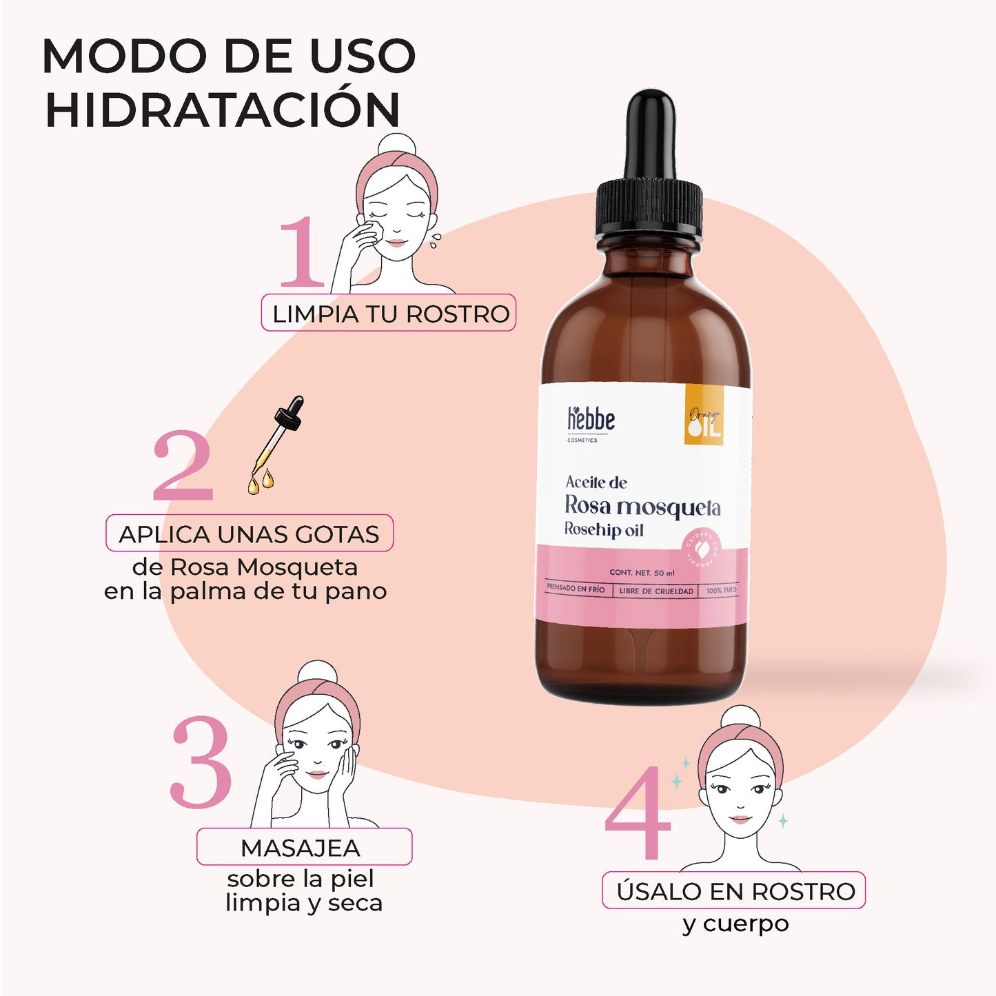 Aceite de Rosa Mosqueta Virgen | Facial y corporal | Regenerador, AntiEdad, AntiEstrias y Potente Hidratante en zona de contorno de ojos