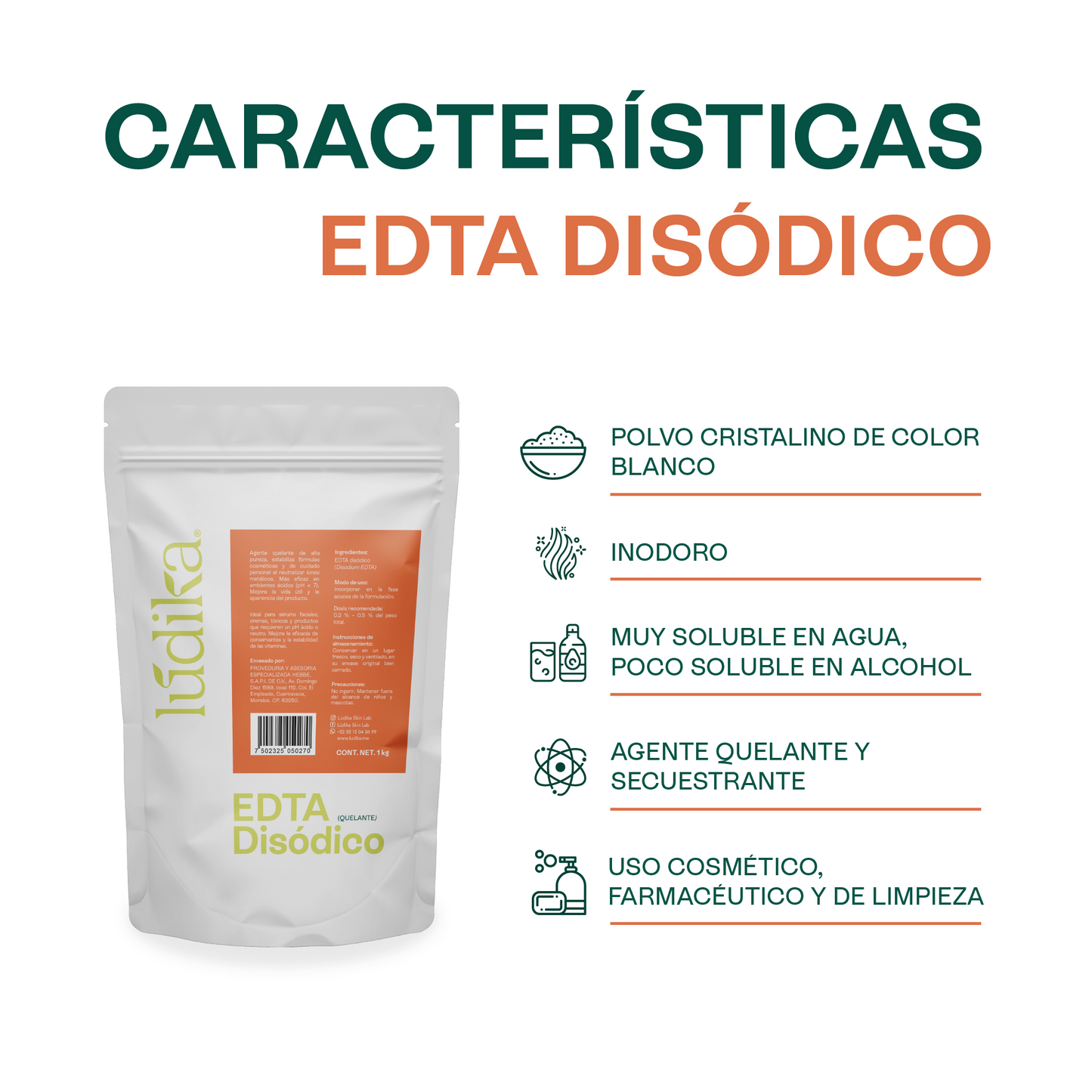 EDTA Disódico | Uso Serum, Tónicos Brumas | El Guardián de tus Fórmulas con pH Neutro y Ácido