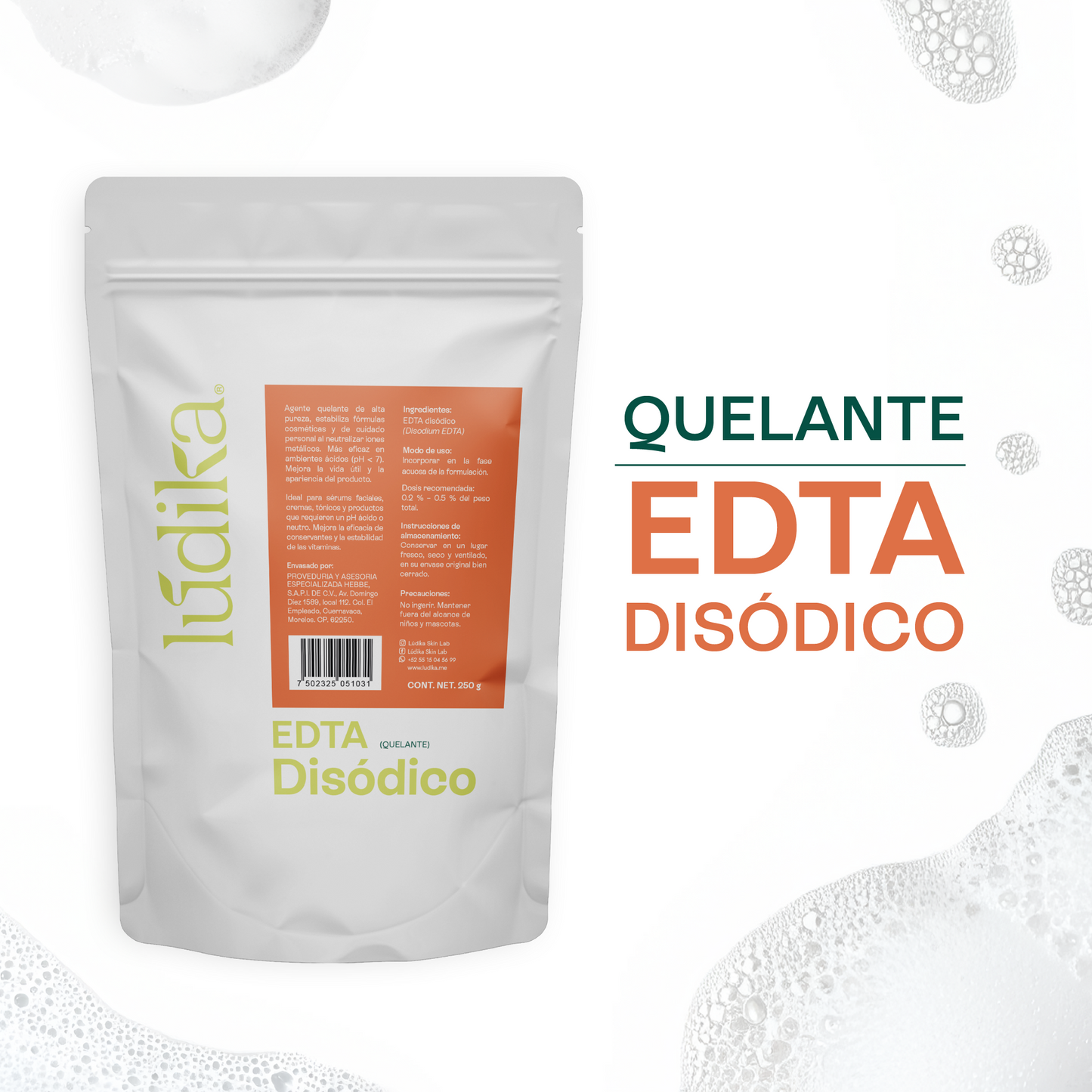 EDTA Disódico | Uso Serum, Tónicos Brumas | El Guardián de tus Fórmulas con pH Neutro y Ácido