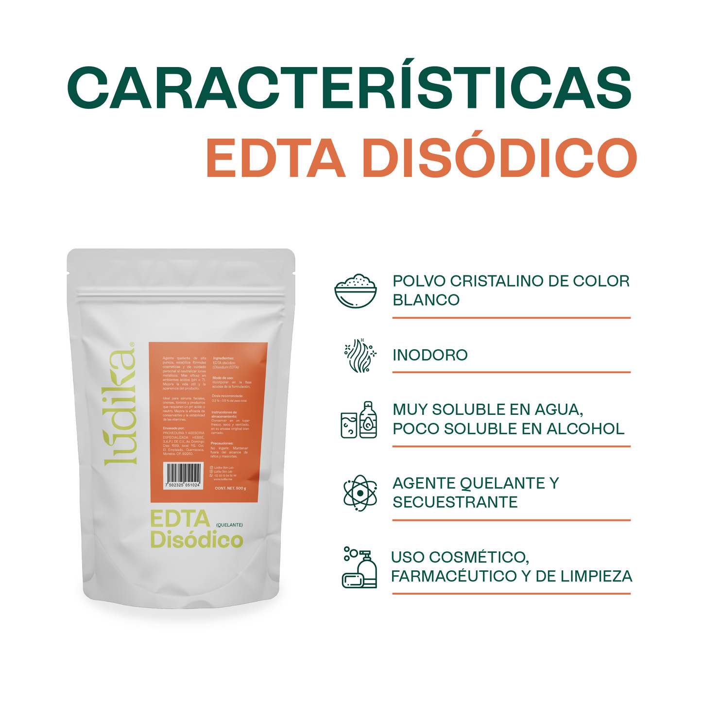 EDTA Disódico | Uso Serum, Tónicos Brumas | El Guardián de tus Fórmulas con pH Neutro y Ácido