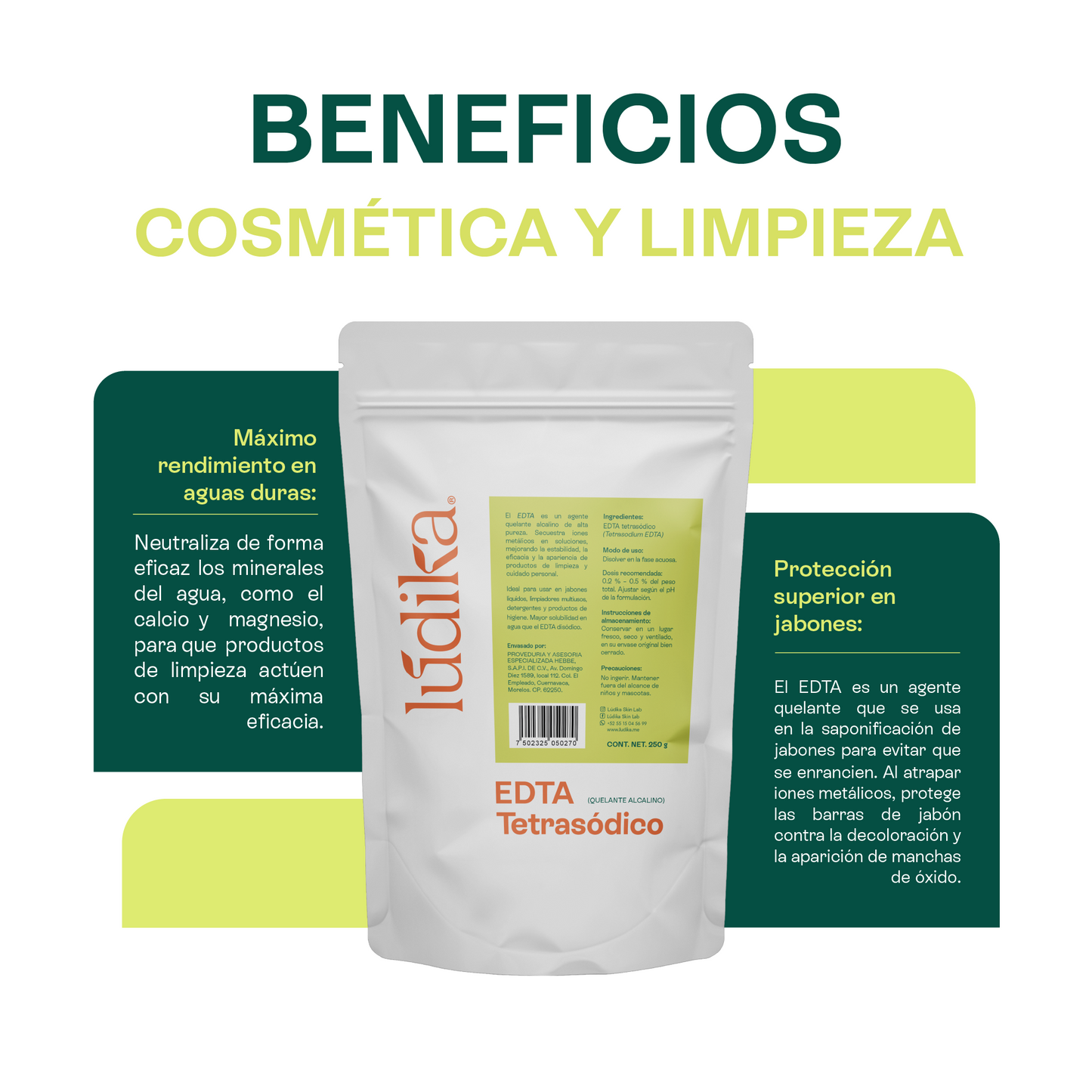 EDTA Tetrasódico | Uso en productos de limpieza |Estabilizador y Potenciador en Jabones y Limpiadores