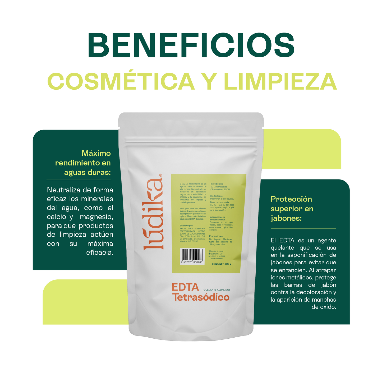 EDTA Tetrasódico | Uso en productos de limpieza |Estabilizador y Potenciador en Jabones y Limpiadores