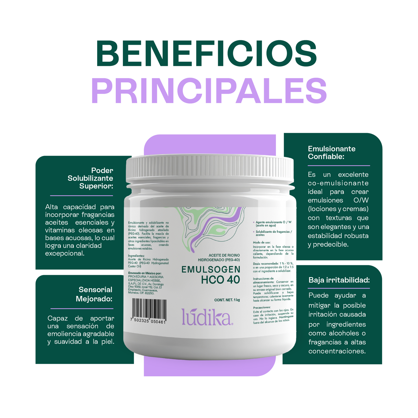 Emulsogen HCO 040 Aceite de ricino Hidrogenado | Solubilizante Vegetal para Fragancias y Emulsionante Versátil