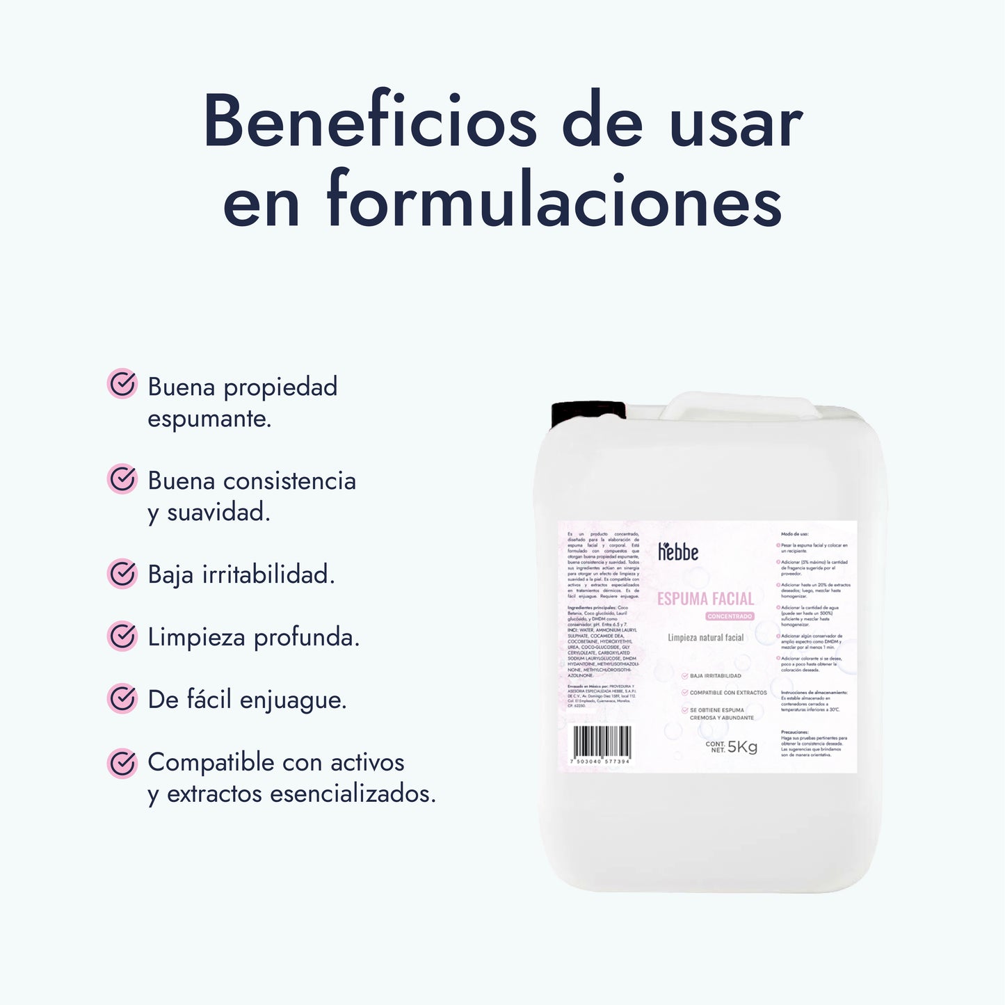 Espuma Facial | Base Concentrada para Limpieza Suave y Profunda con Acondicionamiento