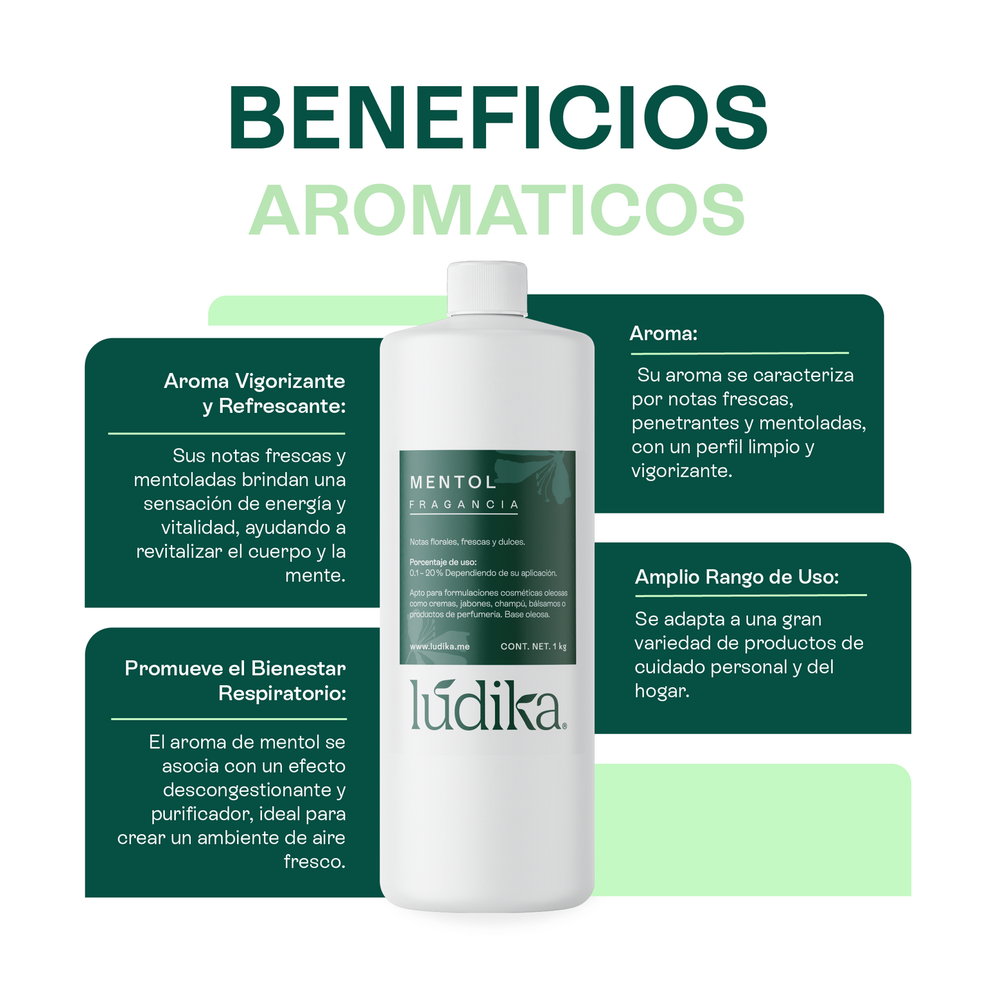 Fragancia de Mentol Lúdika | Aroma Fresco, Penetrante y Purificante
