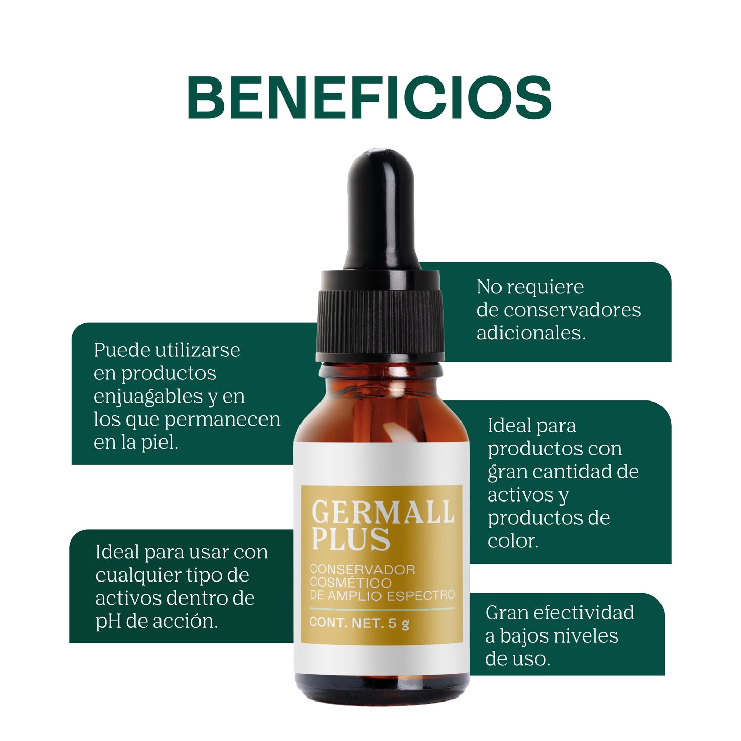 Germall Plus | Conservador Líquido de Amplio Espectro y Alta Eficacia para Cosméticos de color y bloqueadores solares