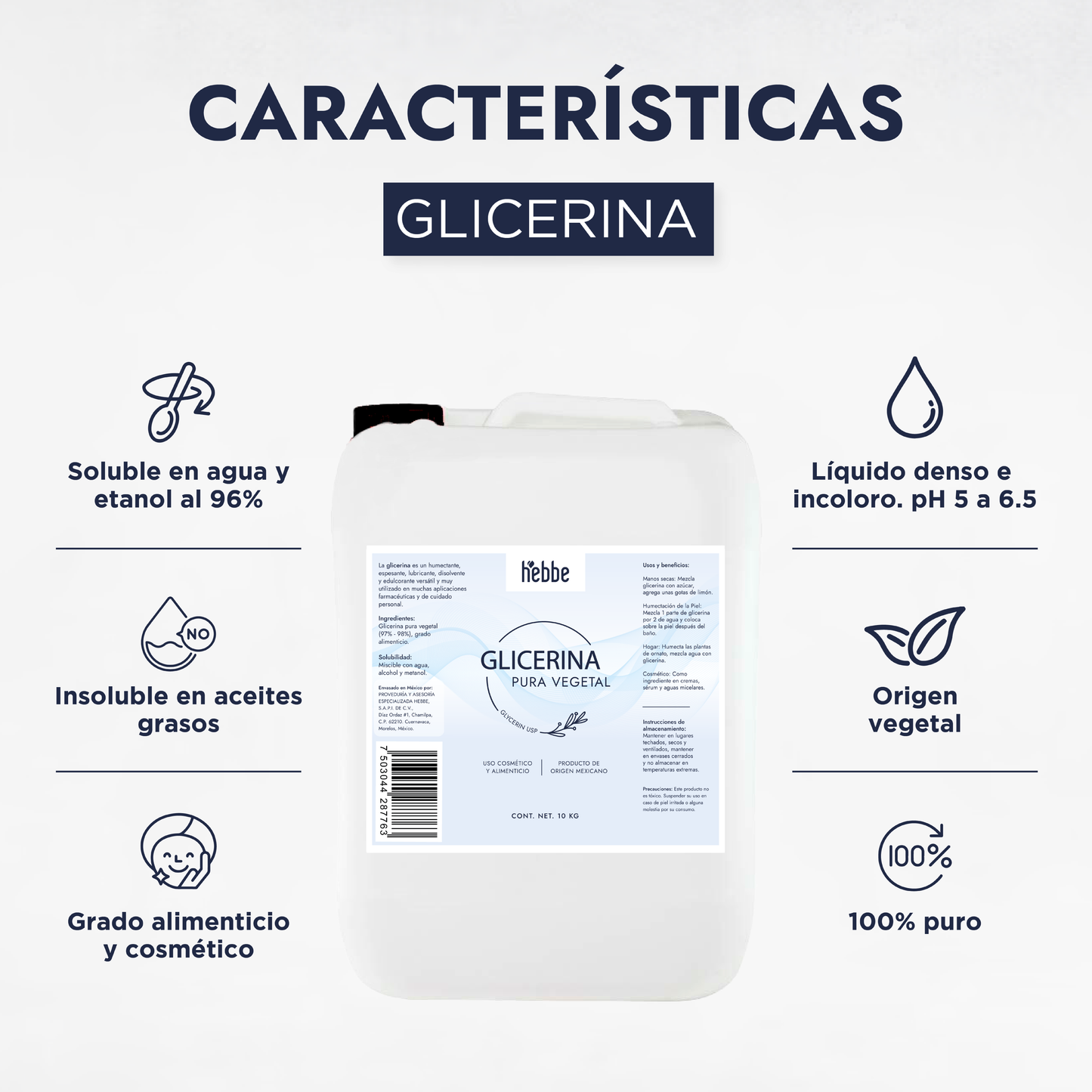 Glicerina Vegetal | Facial, Corporal y Capilar | El Imán de Agua para Piel y Cabello