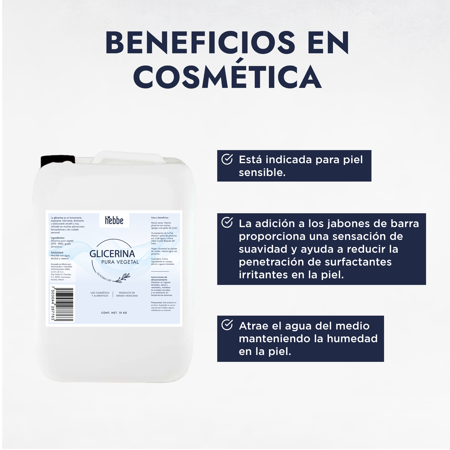 Glicerina Vegetal | Facial, Corporal y Capilar | El Imán de Agua para Piel y Cabello