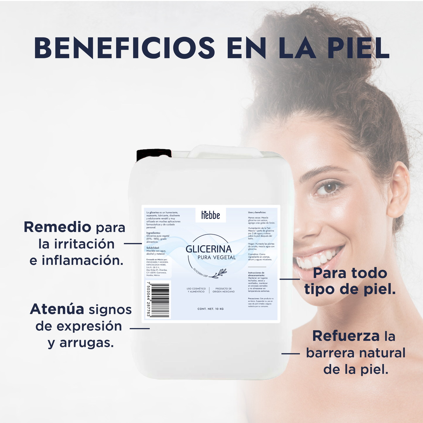 Glicerina Vegetal | Facial, Corporal y Capilar | El Imán de Agua para Piel y Cabello