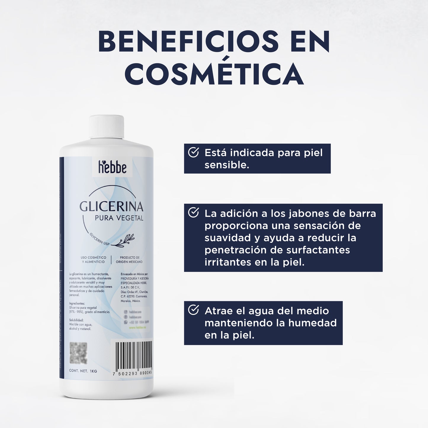 Glicerina Vegetal | Facial, Corporal y Capilar | El Imán de Agua para Piel y Cabello