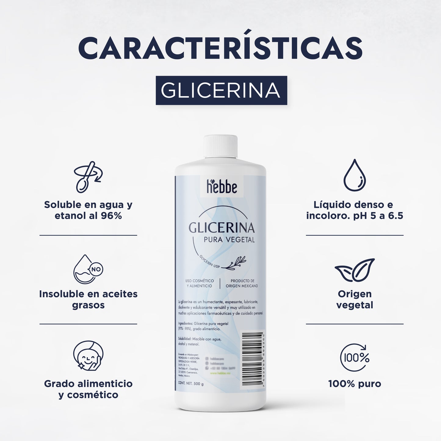 Glicerina Vegetal | Facial, Corporal y Capilar | El Imán de Agua para Piel y Cabello