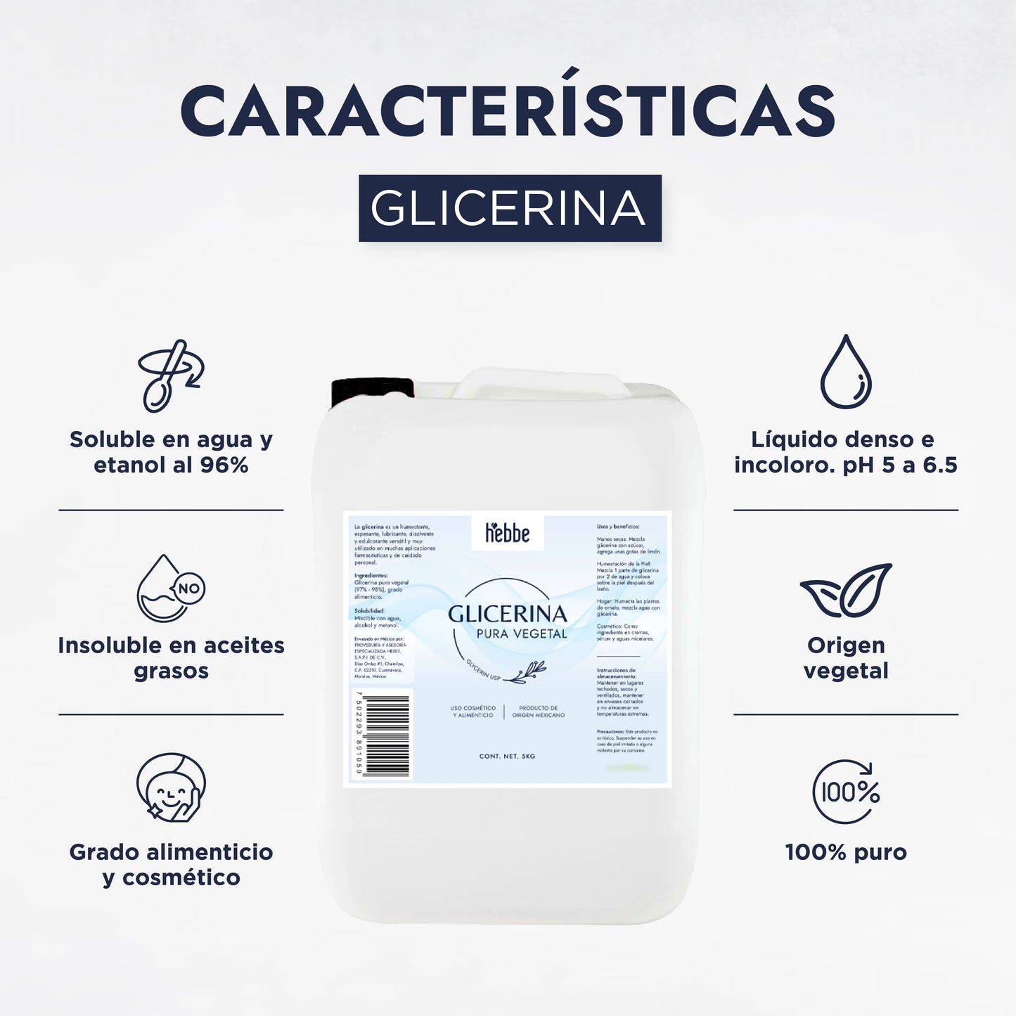 Glicerina Vegetal | Facial, Corporal y Capilar | El Imán de Agua para Piel y Cabello