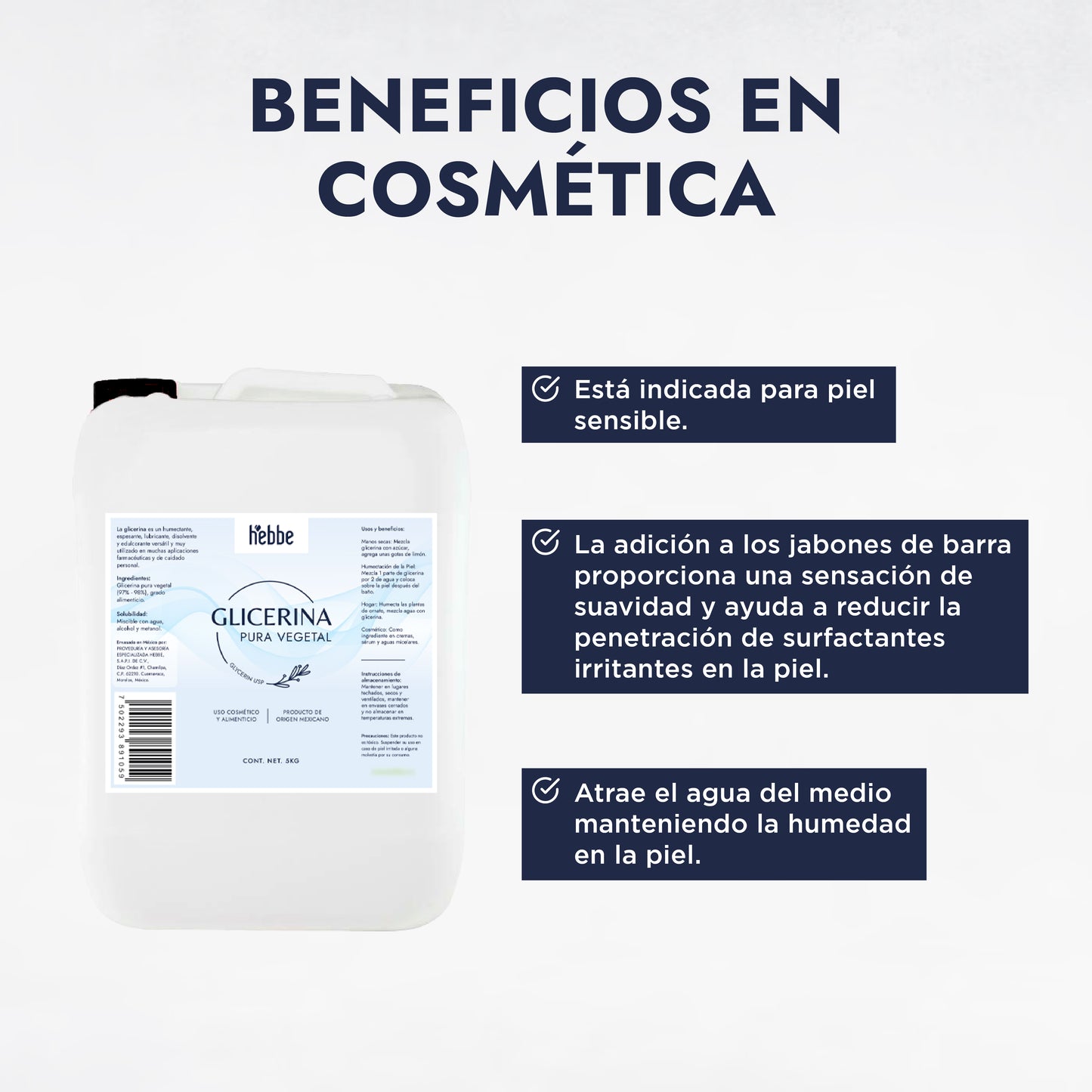Glicerina Vegetal | Facial, Corporal y Capilar | El Imán de Agua para Piel y Cabello
