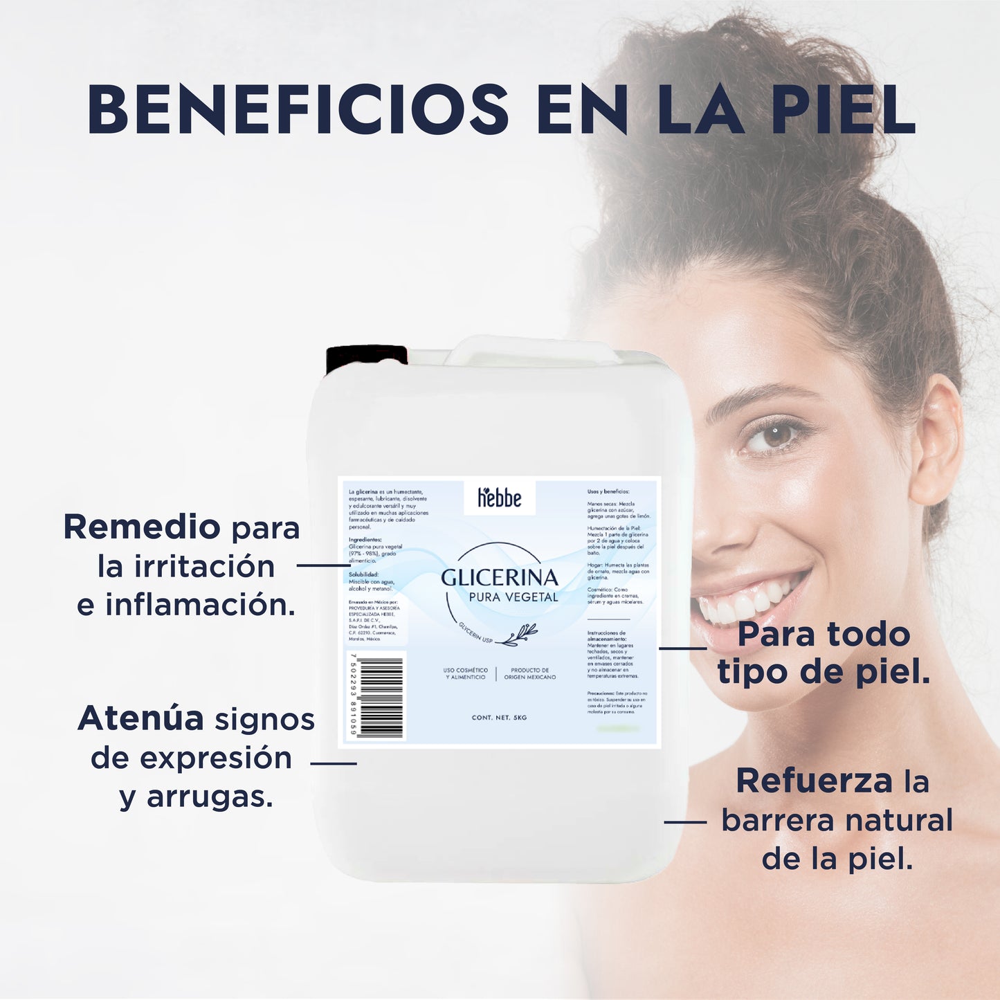 Glicerina Vegetal | Facial, Corporal y Capilar | El Imán de Agua para Piel y Cabello