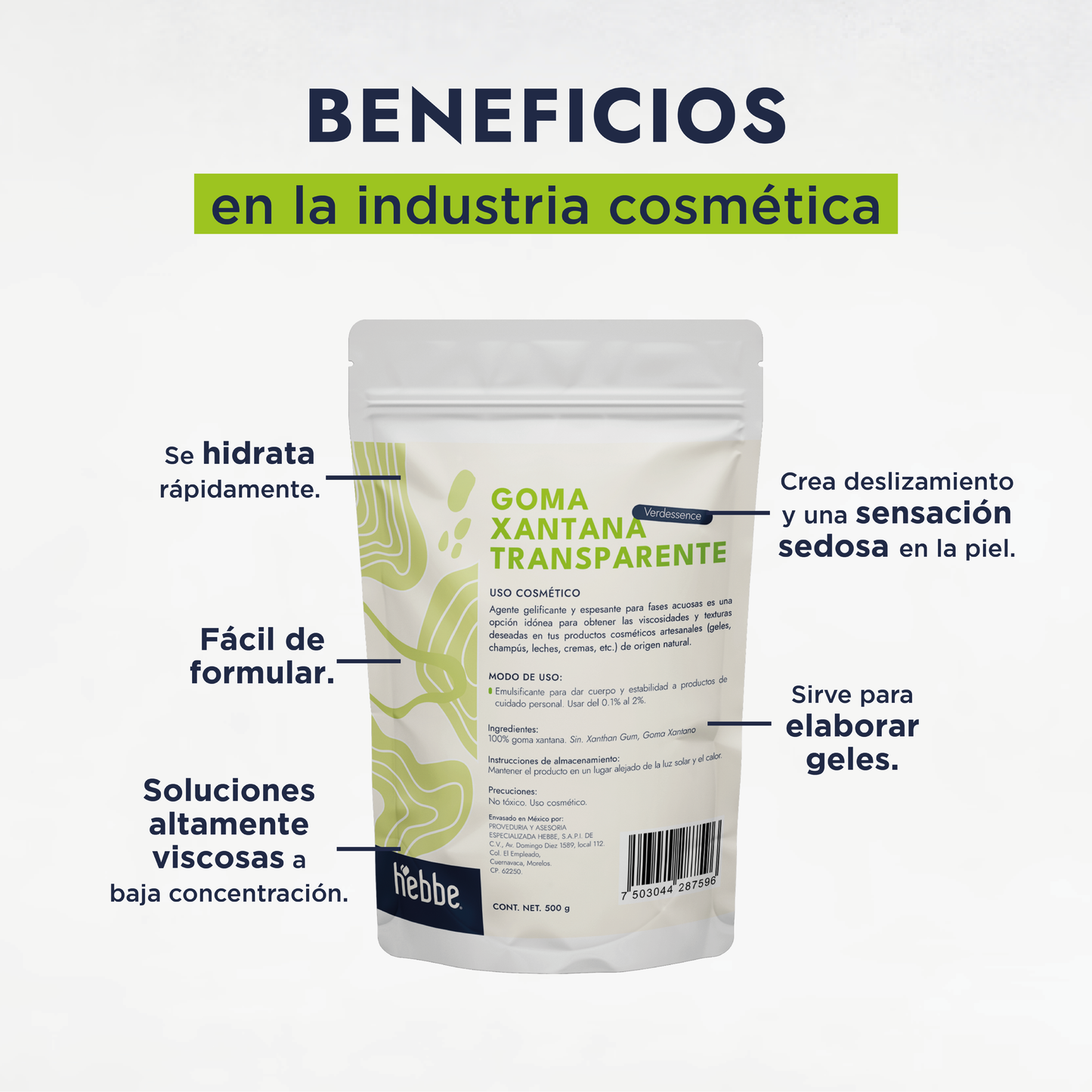 Goma Xantana Transparente | Facial, Corporal y Capilar | Espesante y Estabilizador Clean Beauty