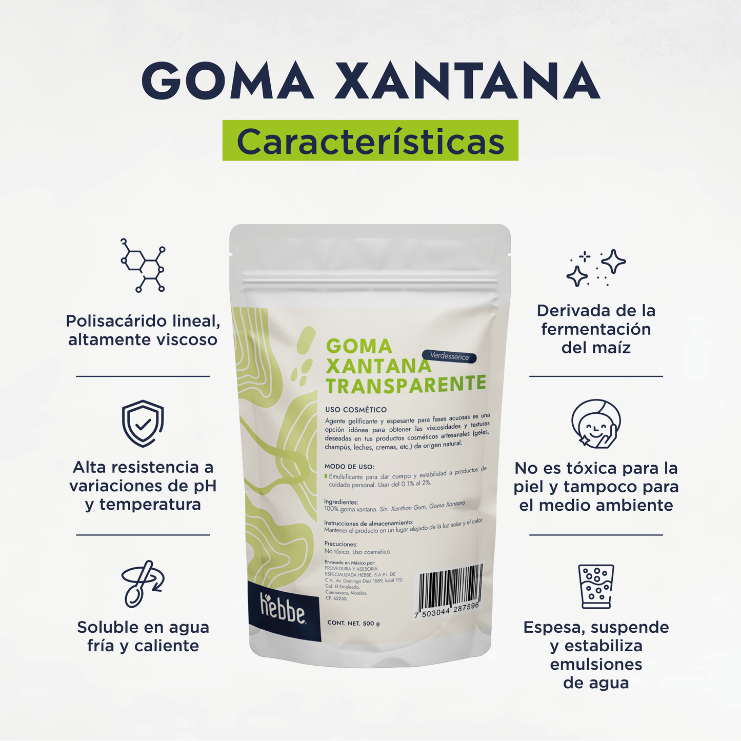 Goma Xantana Transparente | Facial, Corporal y Capilar | Espesante y Estabilizador Clean Beauty
