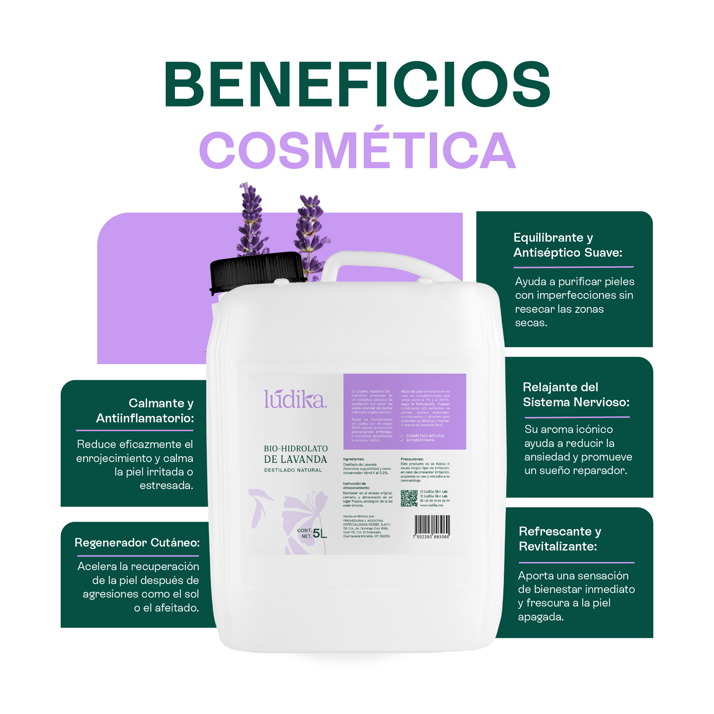 Bio Hidrolato de Lavanda | Facial y Corporal | Calmante, Equilibrante y Regenerador