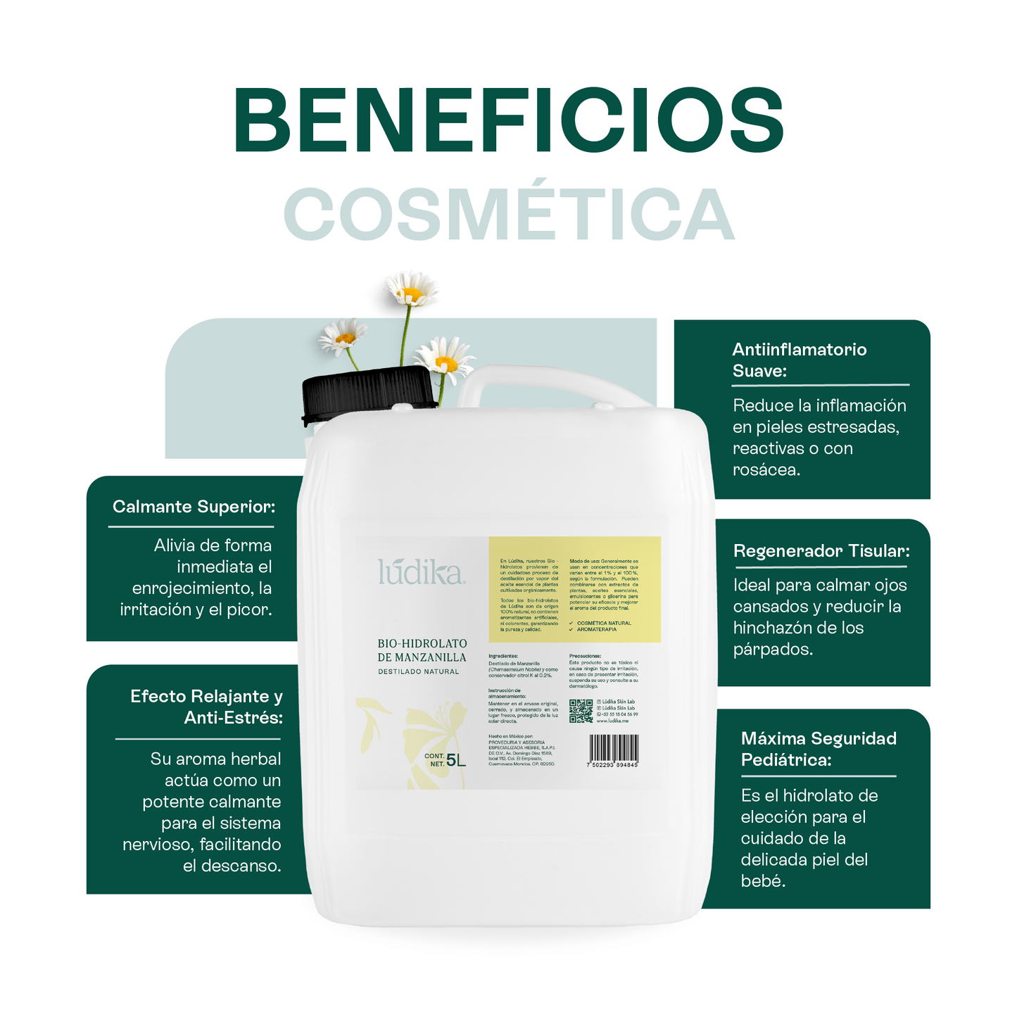 Bio Hidrolato de Manzanilla | Facial y Corporal | Calmante, Descongestivo y Reparador
