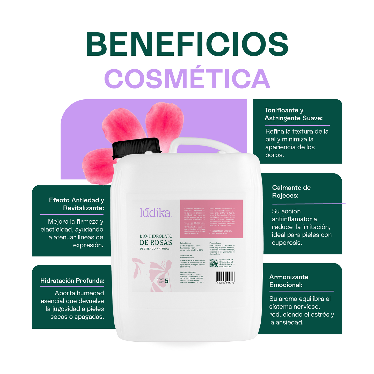 Bio Hidrolato de Rosa Damascena | Facial y Corporal | Antiedad, Calmante y Regenerador