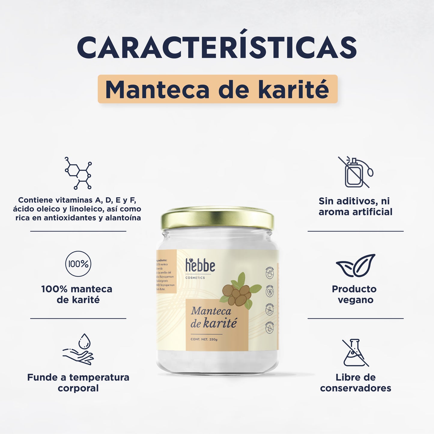 Manteca de Karité | Cuerpo, Rostro y Cabello | Emoliente, Reparadora y Protectora