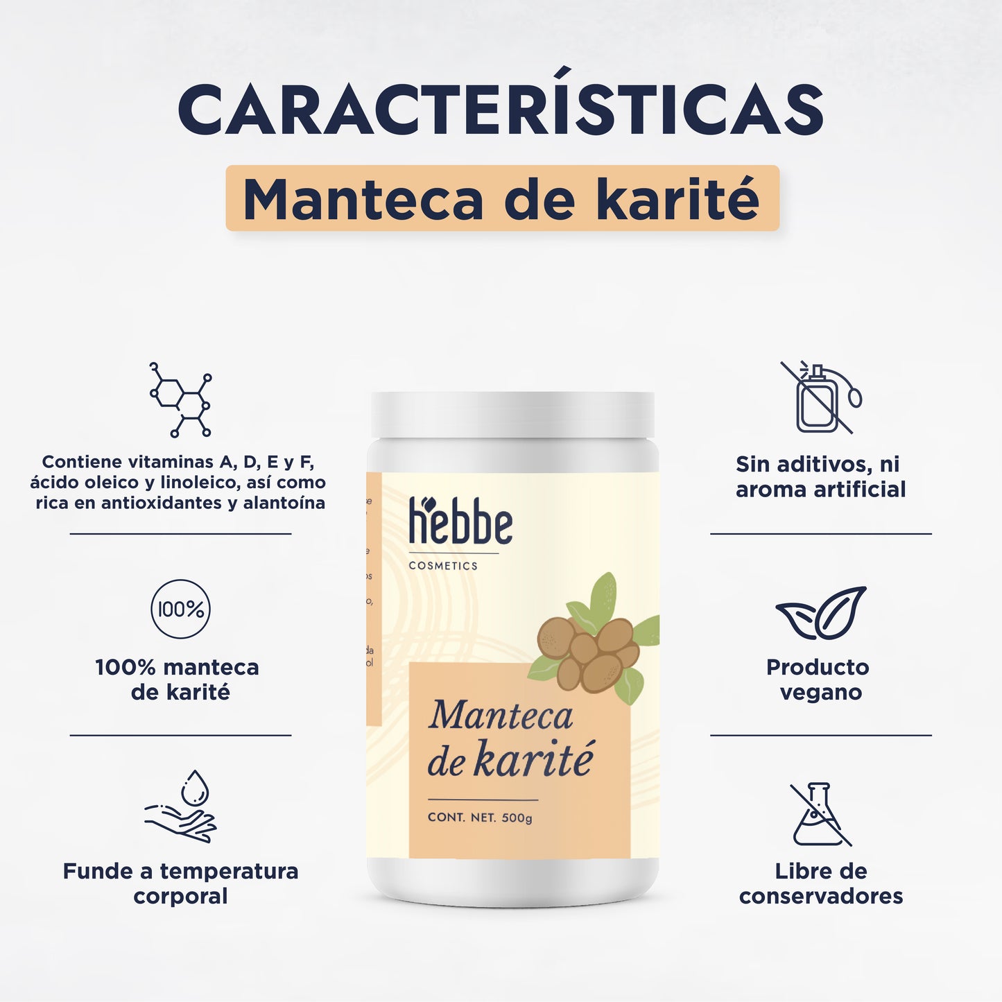 Manteca de Karité | Cuerpo, Rostro y Cabello | Emoliente, Reparadora y Protectora