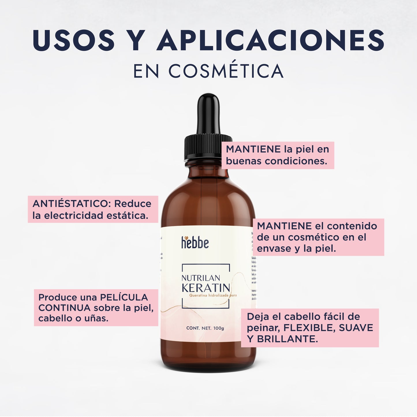 Proteína de Queratina Hidrolizada | Cabello y Uñas | Reestructurante, Filmógena y Protectora