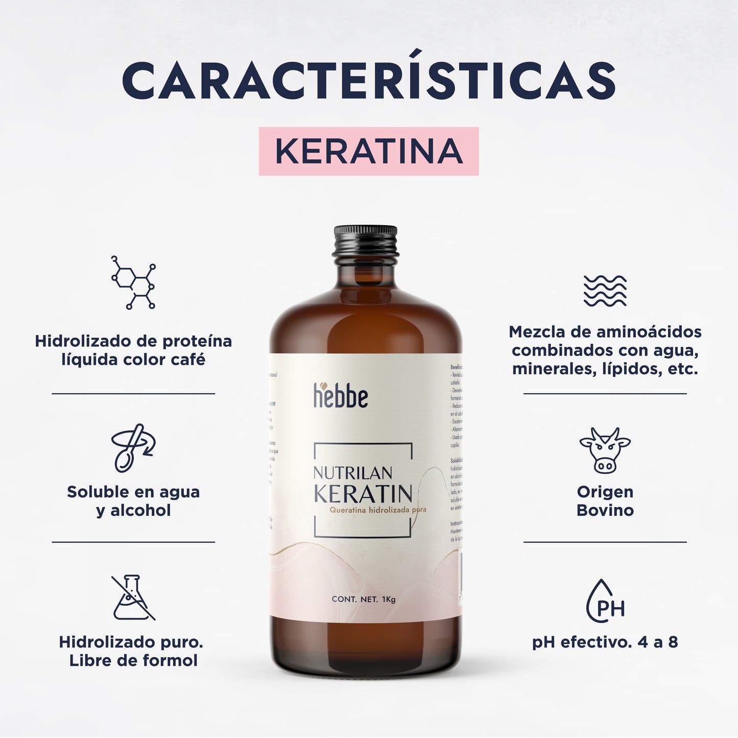 Proteína de Queratina Hidrolizada | Cabello y Uñas | Reestructurante, Filmógena y Protectora
